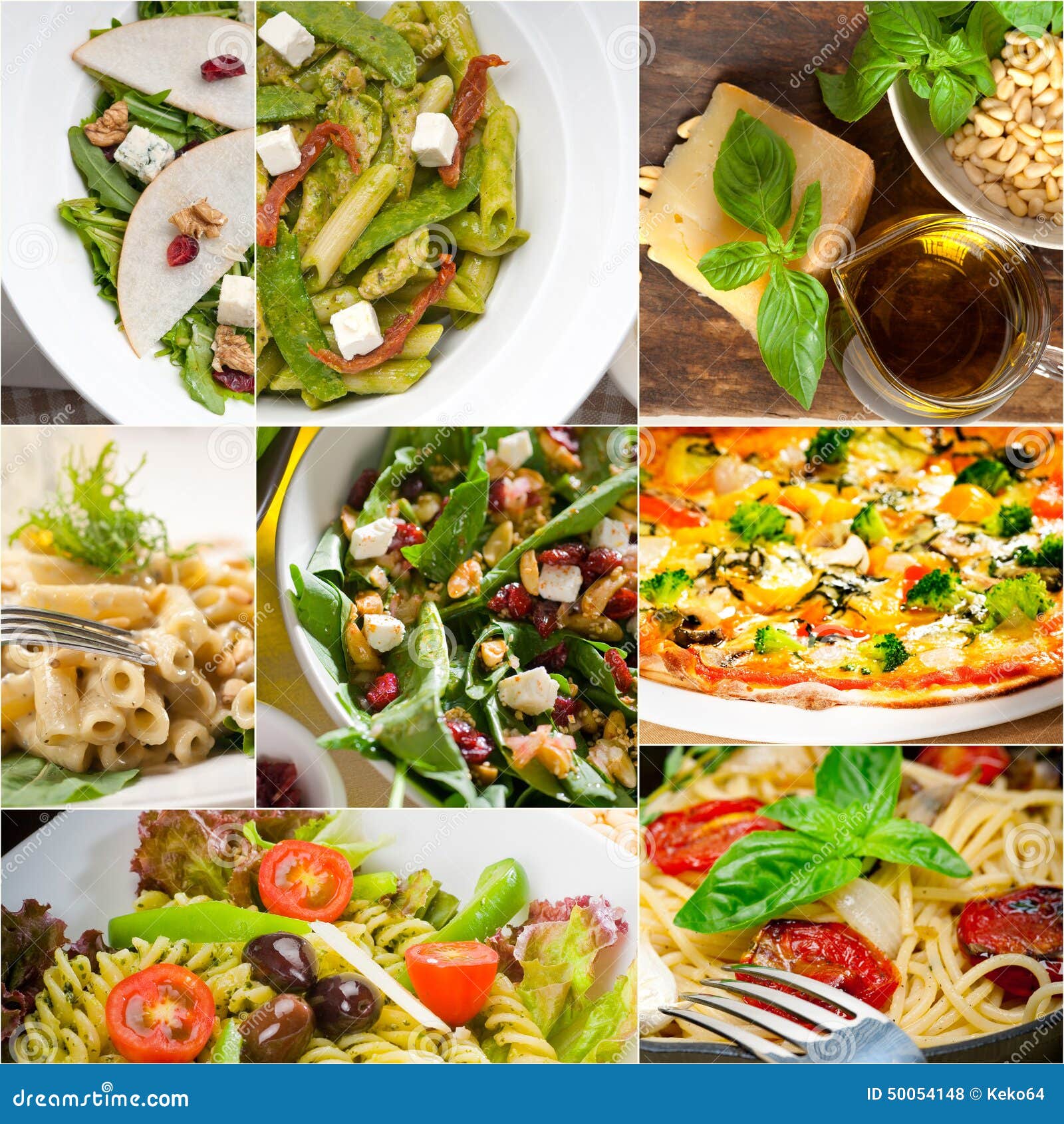 Healthy and Tasty Italian Food Collage Stock Photo - Image of mixed