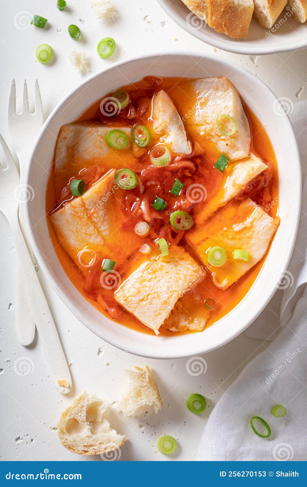 Healthy and Tasty Marinated Herring with Tomato Sauce and Chive Stock