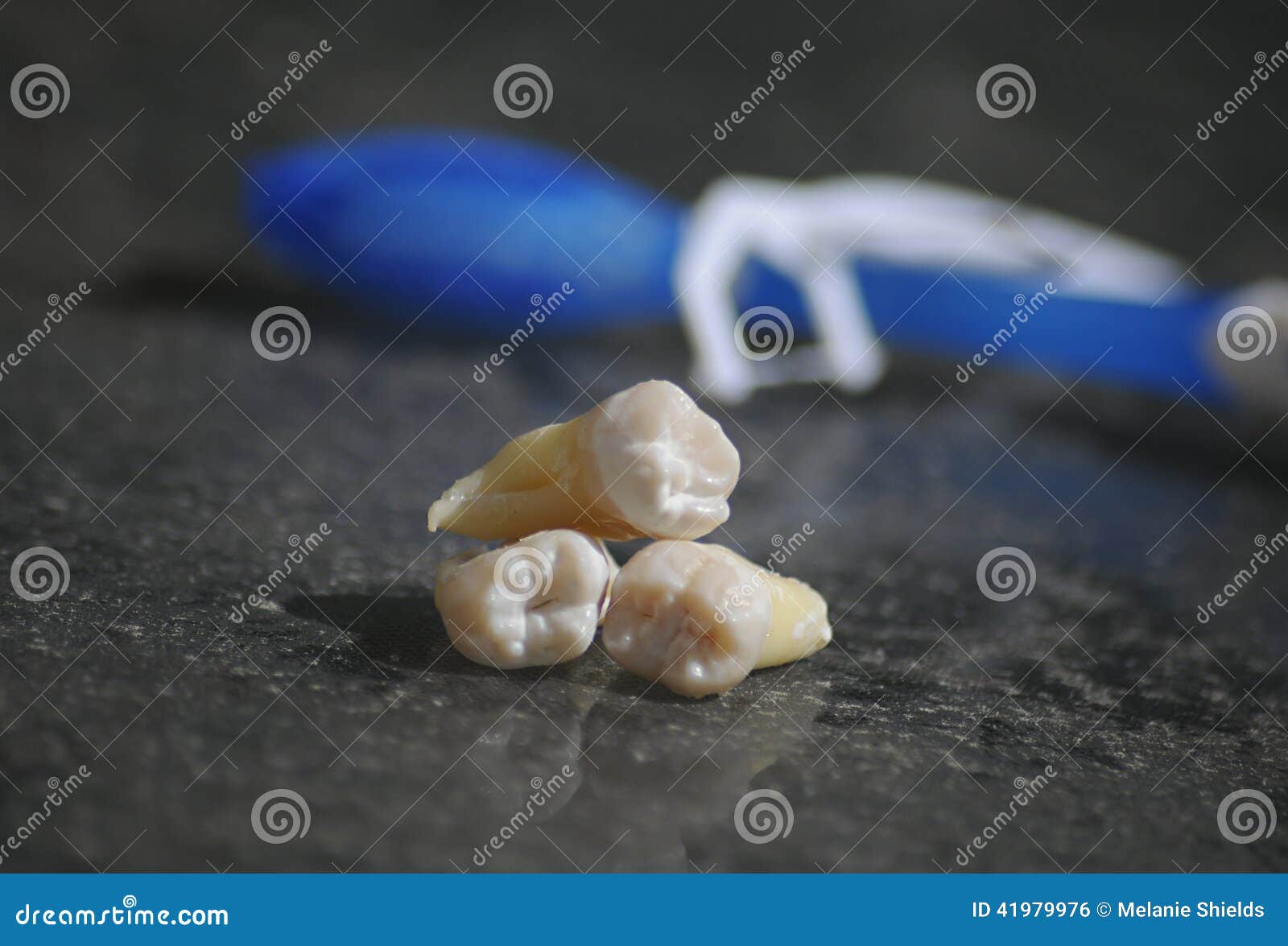 healthy teeth and cavity tooth on grey dentist background