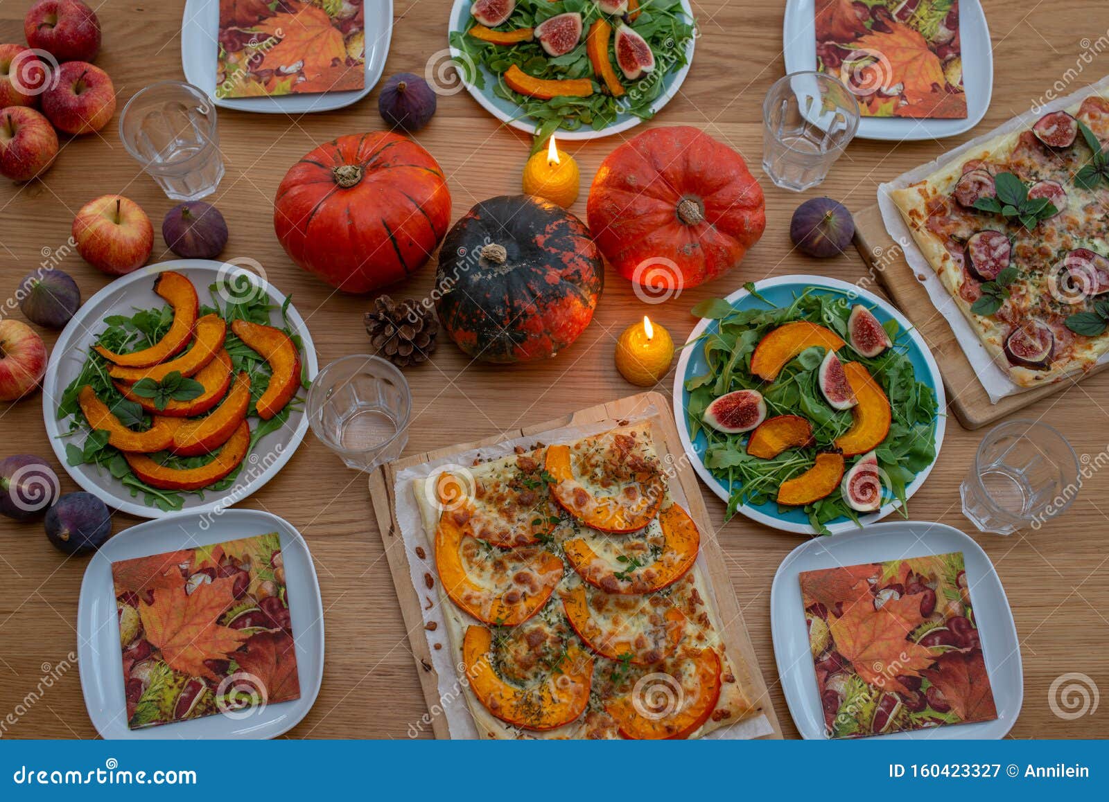 Thanksgiving Celebration Traditional Dinner Setting Food Stock Image ...