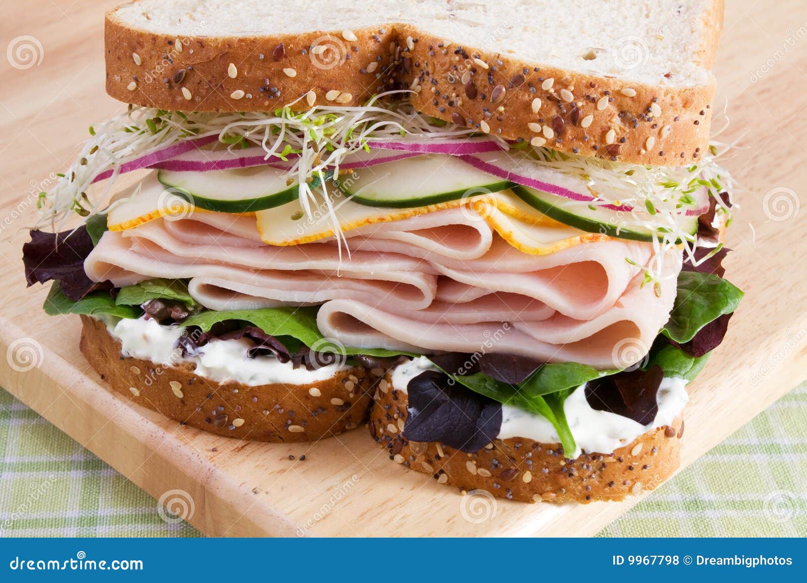 Healthy Turkey Sandwich stock photo. Image of condiment 9967798