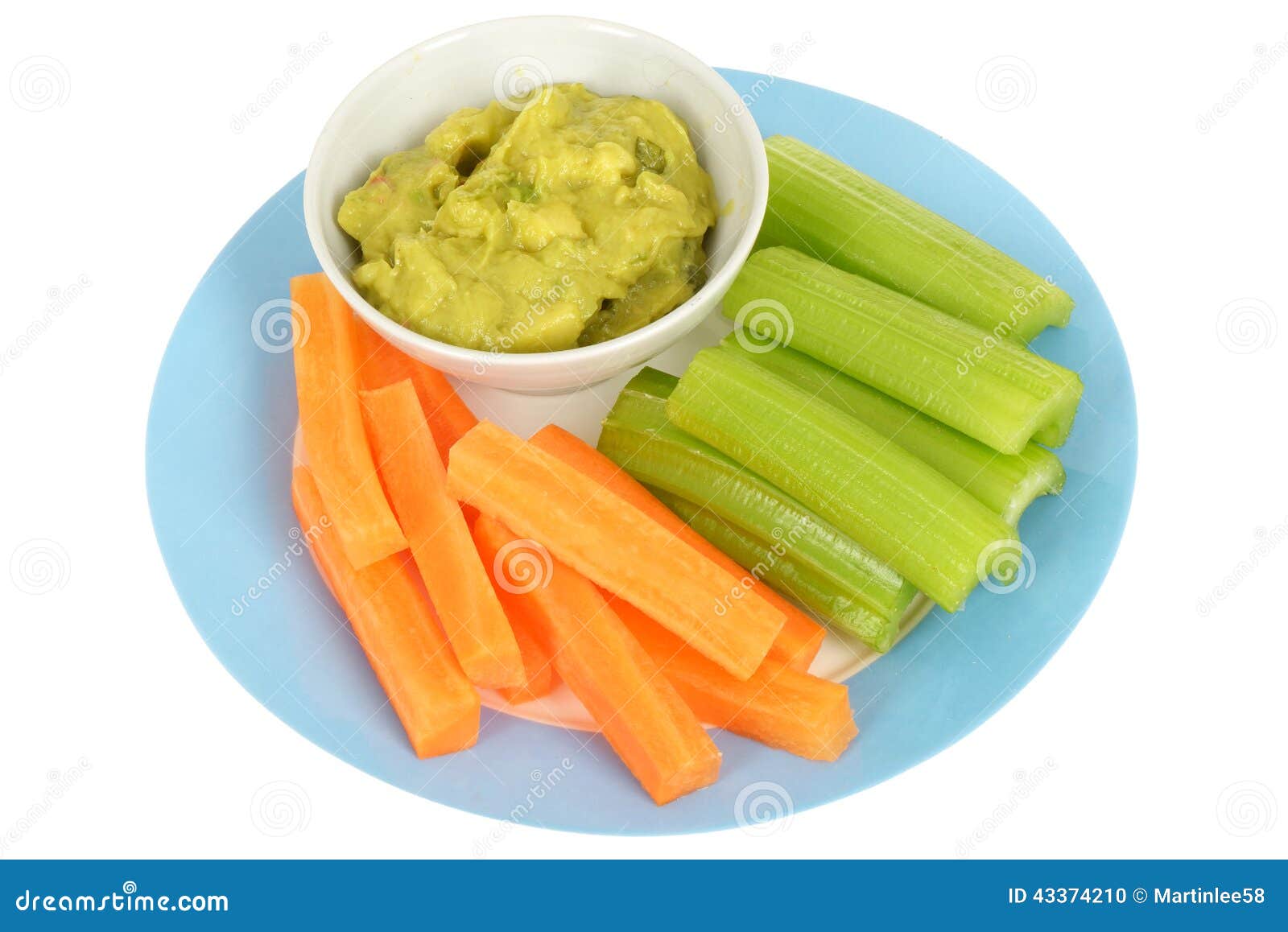 Healthy Vegetables with Guacamole Dip Stock Photo Image of celery