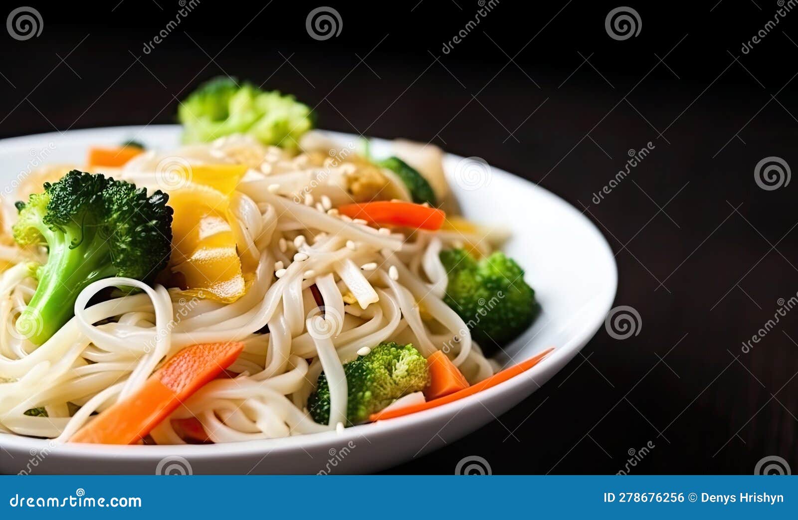 Healthy Veggie Stir-fry with Tasty Noodles Creating Using Generative AI