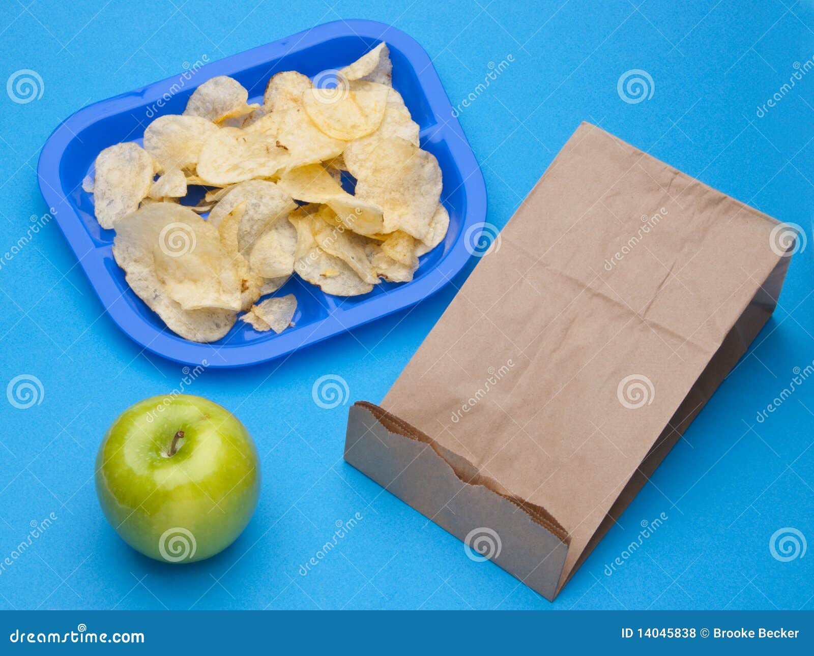 Healthy Vs Junk Food School Lunch Stock Photo Image of brown, tray