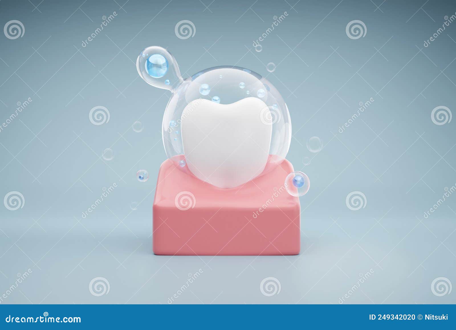 Healthy White Teeth and Gums with Bubble of Toothpaste Stock