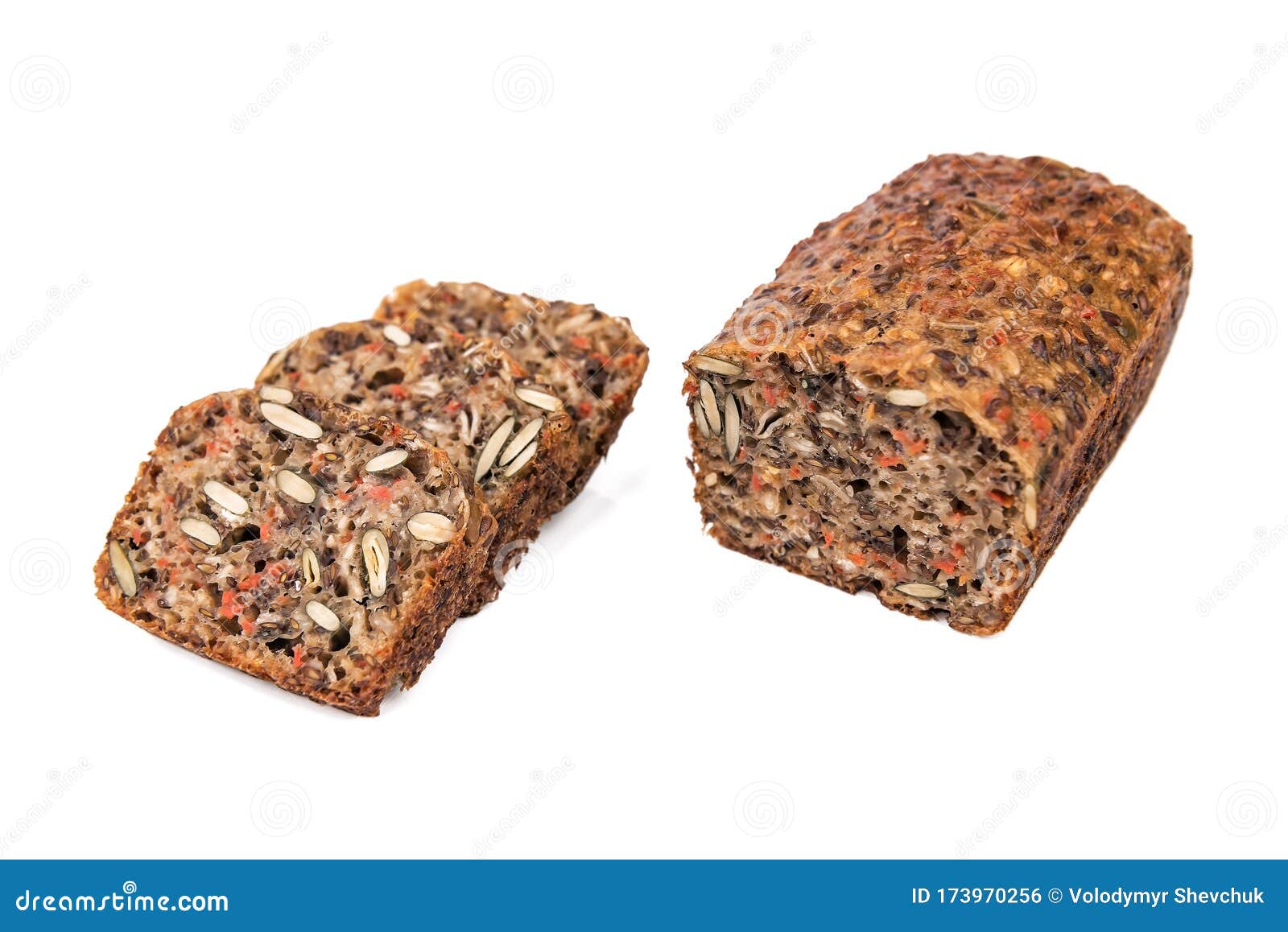 Healthy Whole Grain Bread on White Stock Photo Image of sandwich