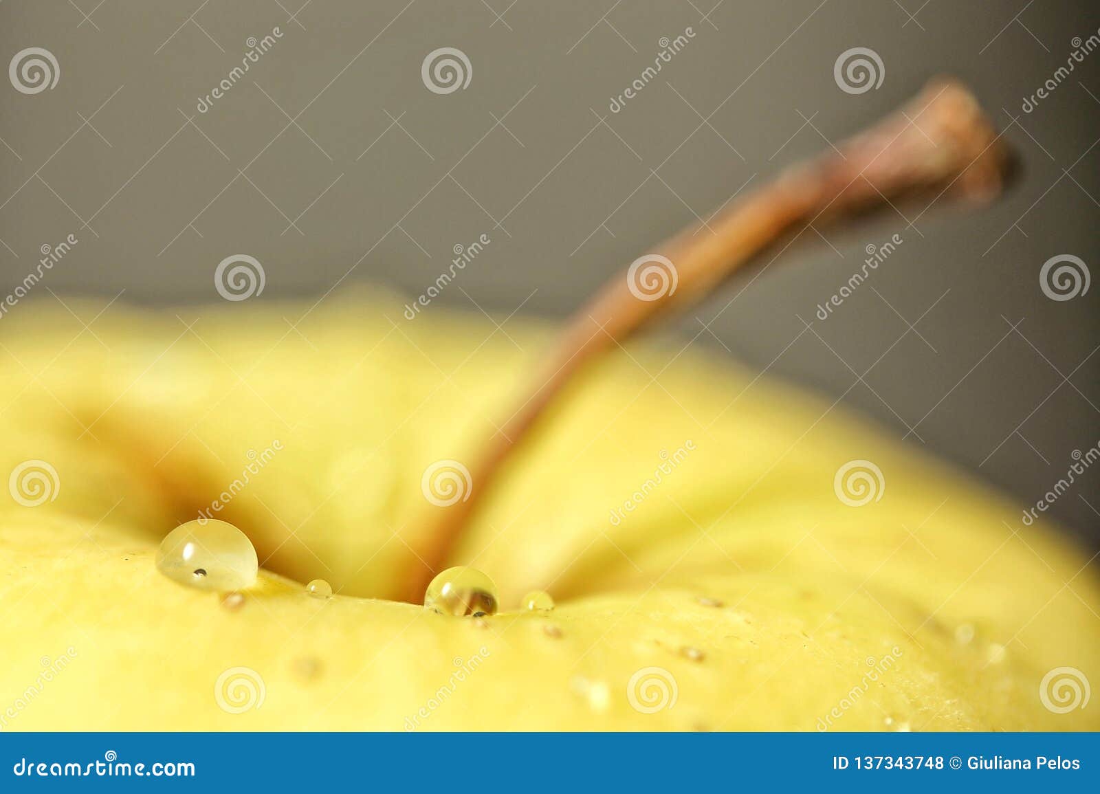 healthy yellow - waterdroplets on a yellow apple