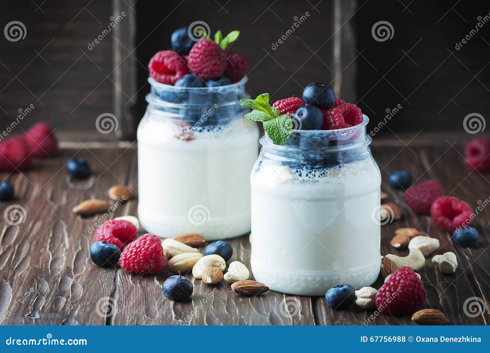 Healthy Yogurt with Belly and Nuts Stock Photo Image of yogurt, greek