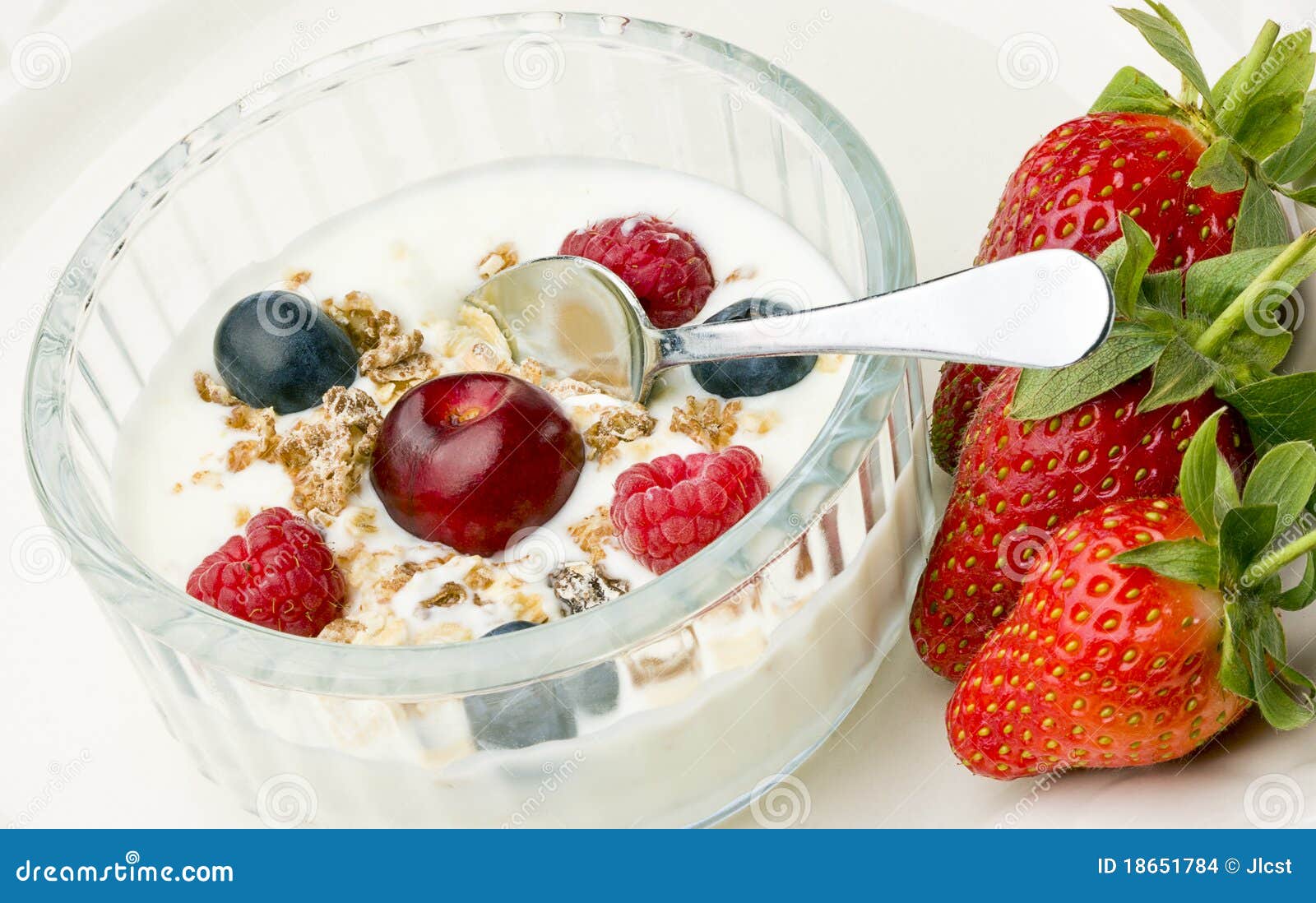 Healthy Yogurt and Fruit Breakfast. Stock Photo - Image of breakfast