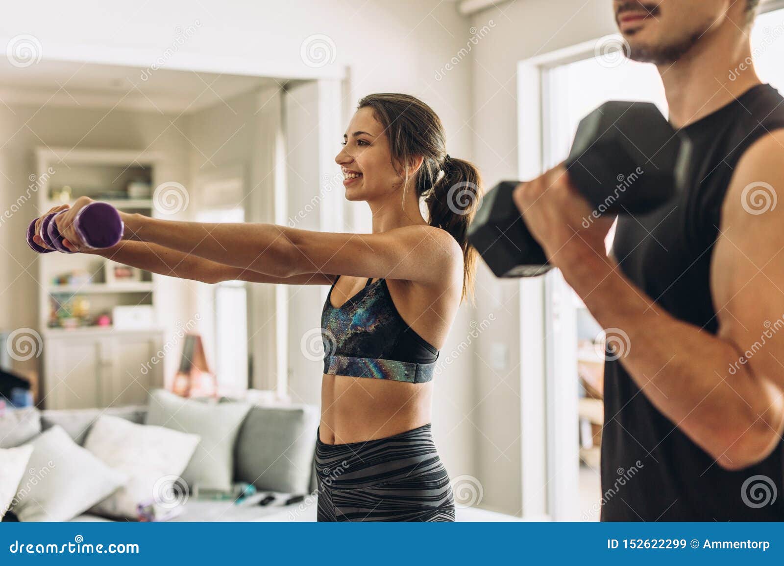 Sport, Working Out and Bodybuilding Concept with Girly Workout