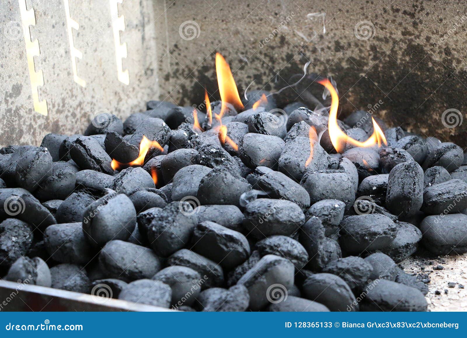 Burning Charcoals in the Grill Stock Image Image of cook, energy