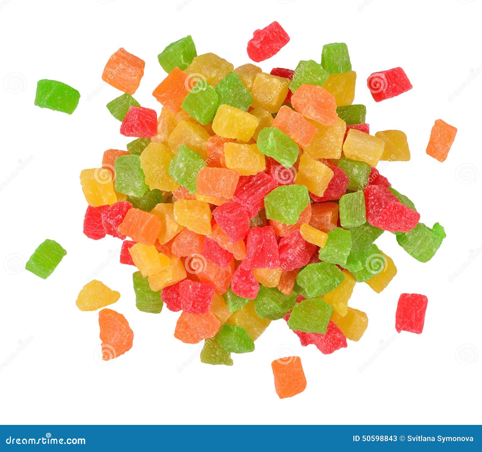 Heap of Candied Fruits on a White Stock Image Image of rainbow