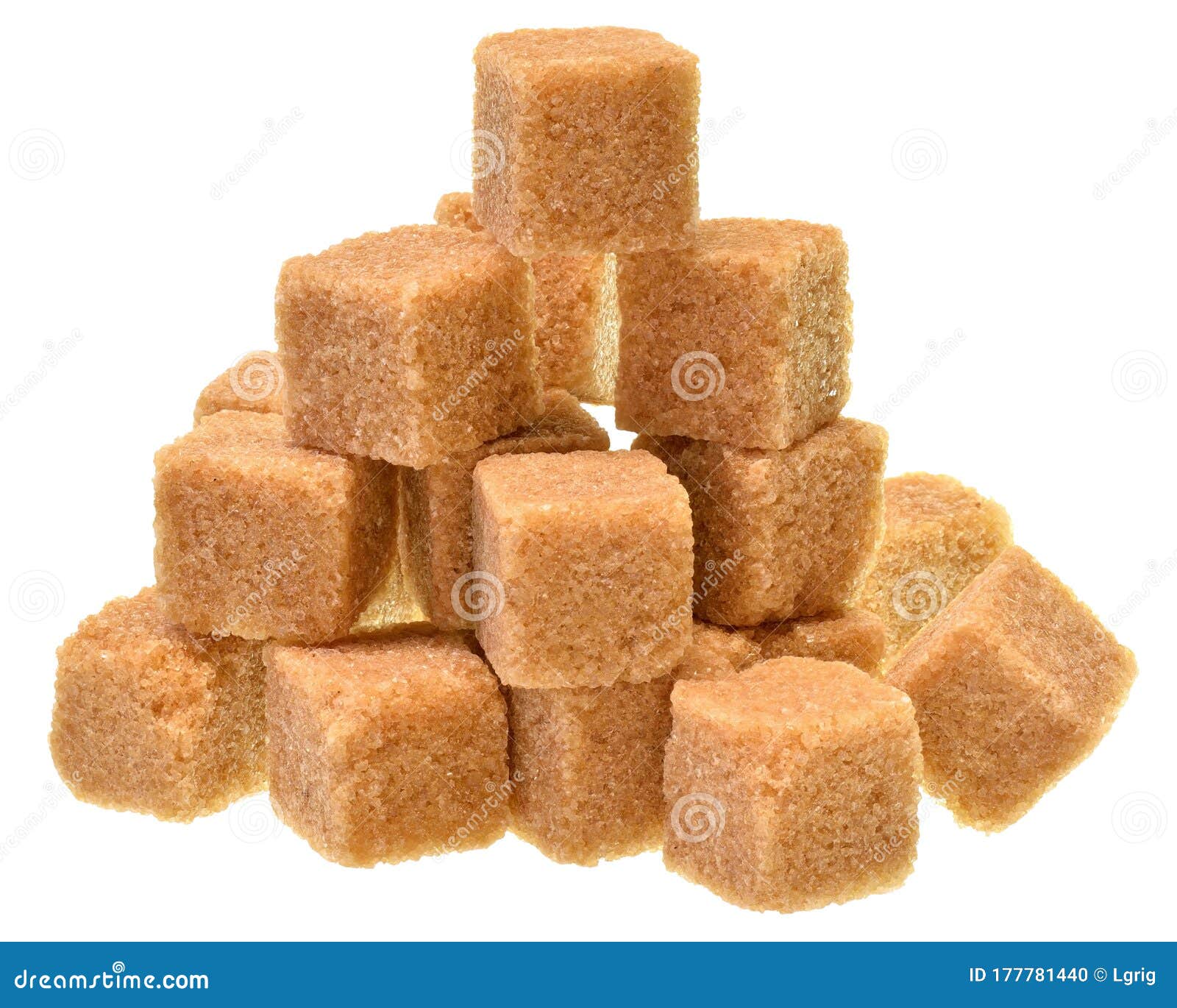 Heap Of Cane Sugar, White Sugar And Erythritol Isolated On White Top