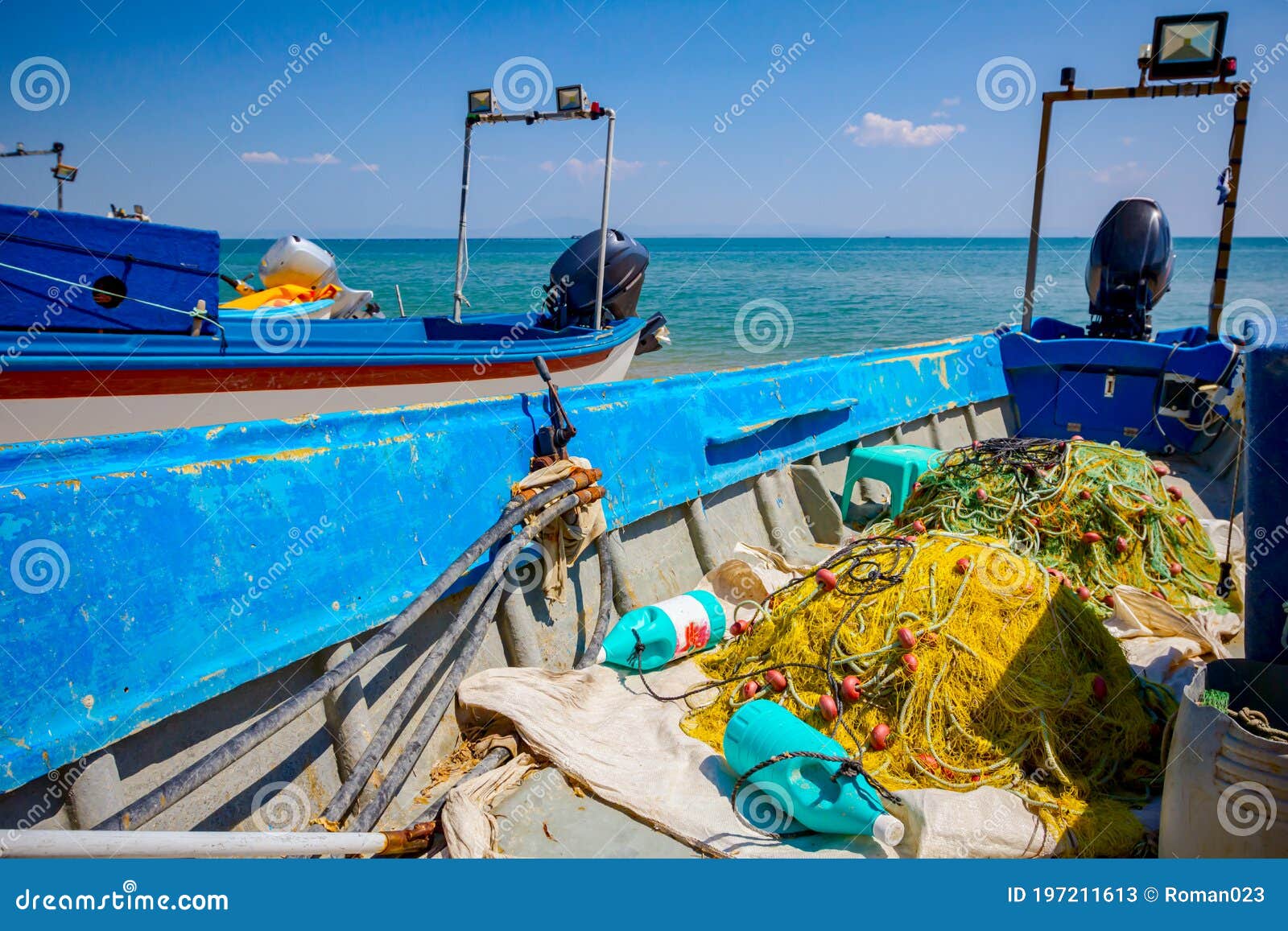 Heap of Commercial Fishing Net on Ship`s Deck Stock Image - Image of float,  handmade: 197211613
