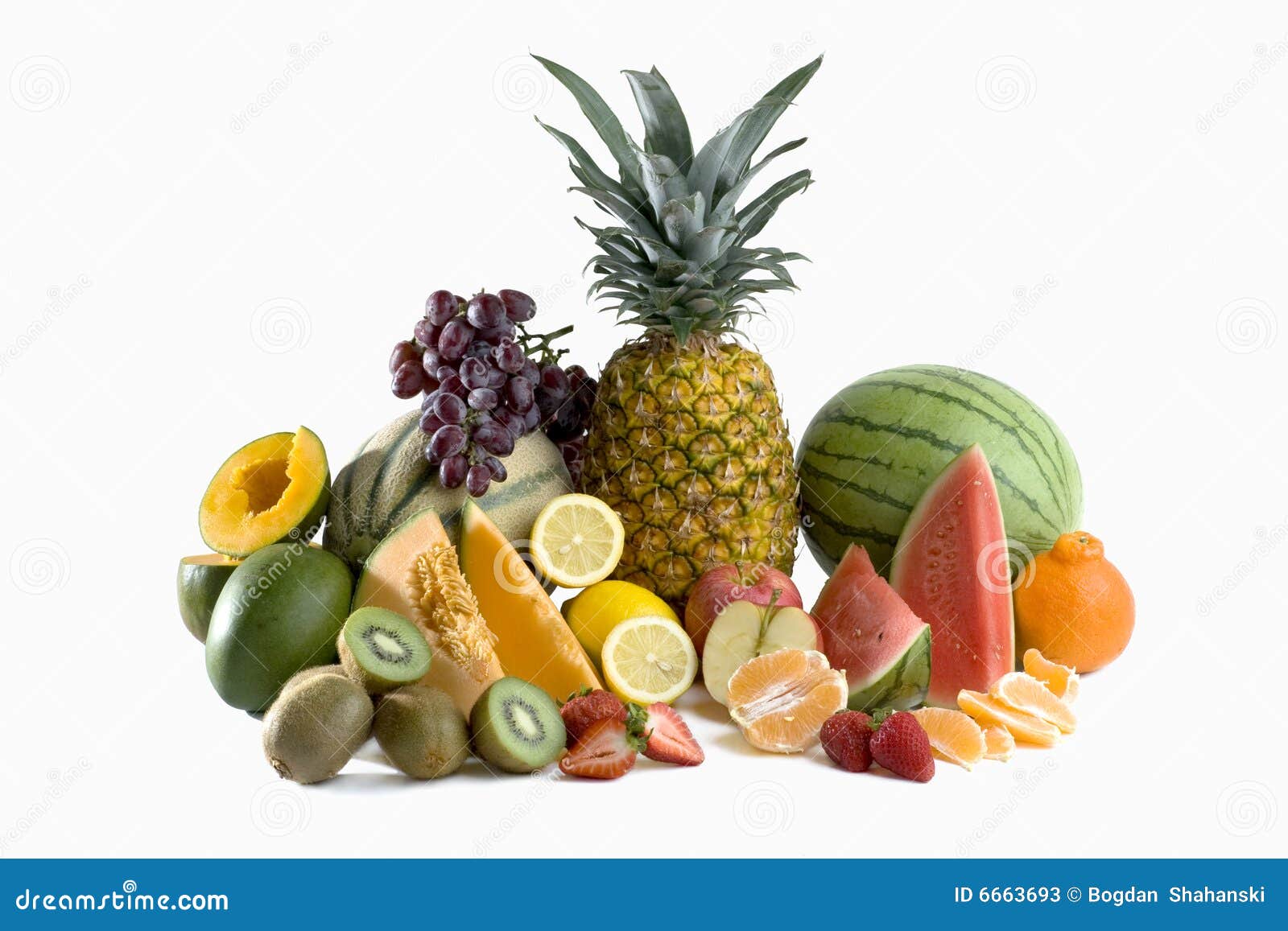A Heap of Cut Tropical Fruits Stock Image Image of interior, slice 6663693