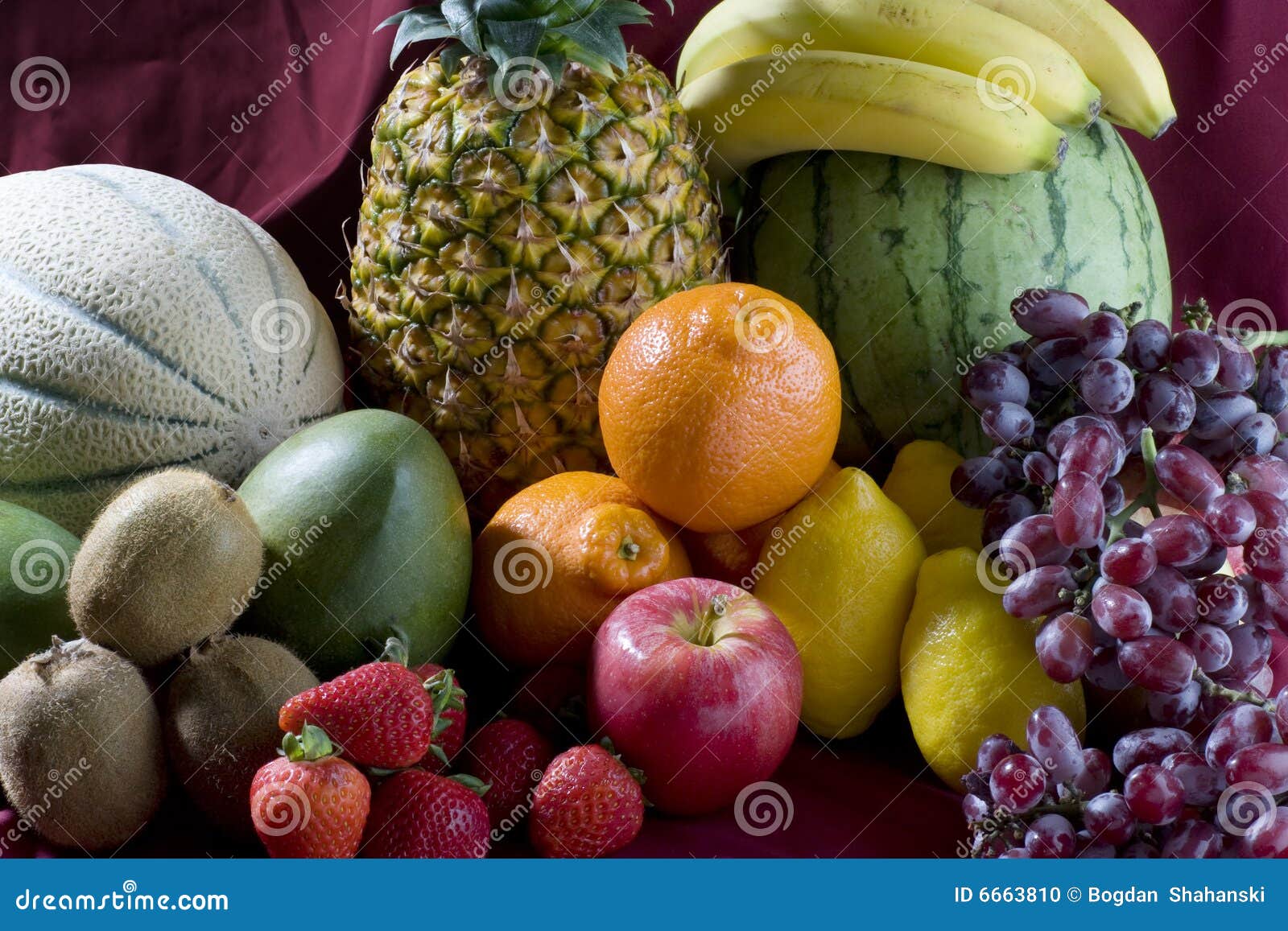 A Heap of Cut Tropical Fruits Stock Photo Image of fresh, grapes 6663810