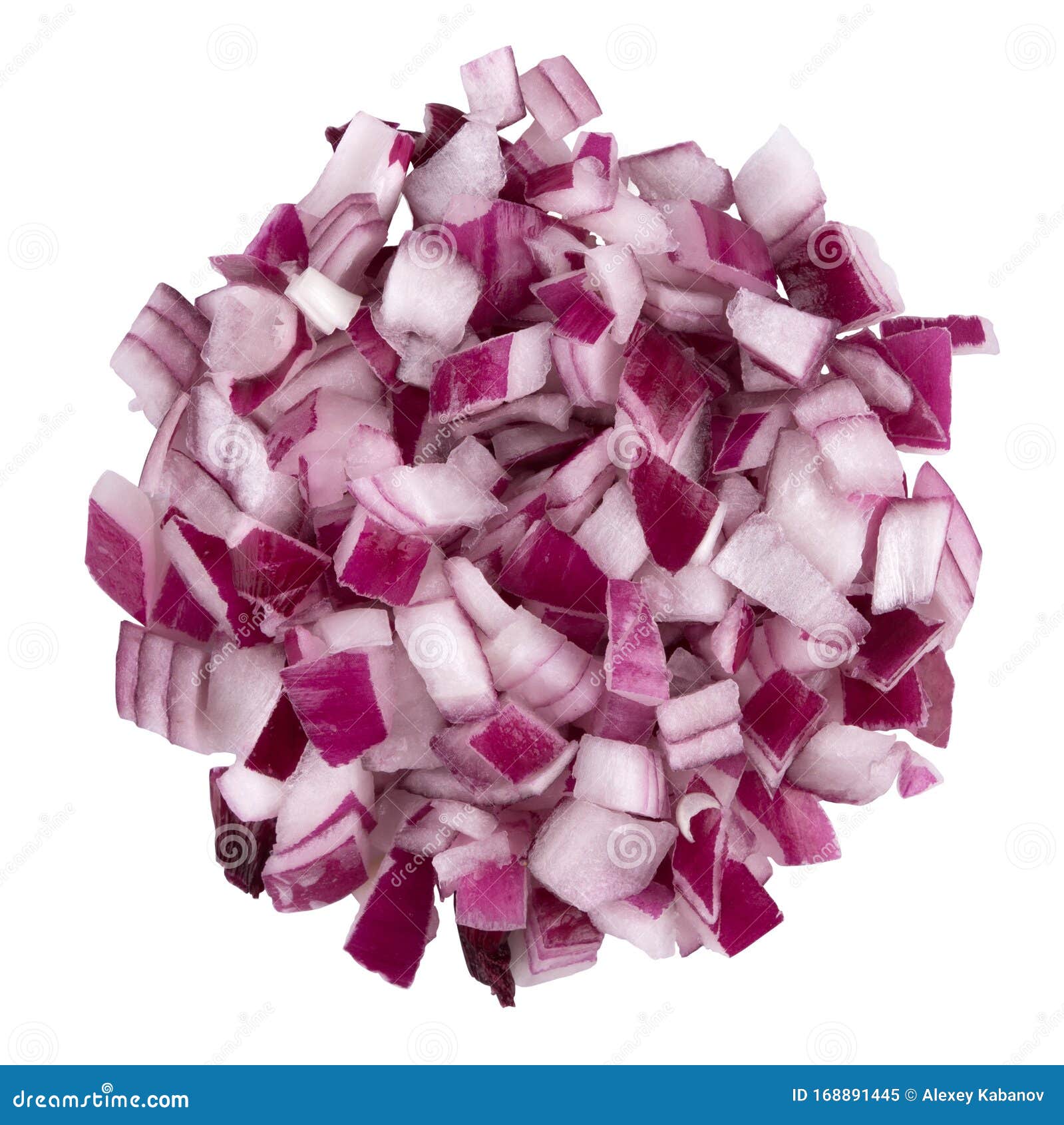 Heap of Diced Red.onion. a Set of Three Types. Isolate on a White  Background, Top View. Stock Image - Image of health, ingredient: 168891445