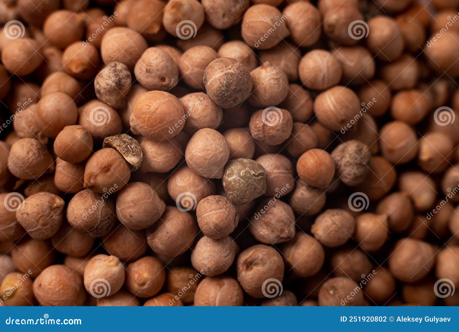 Heap of Dried Chickpea Beans Isolated on White Background, Close Up