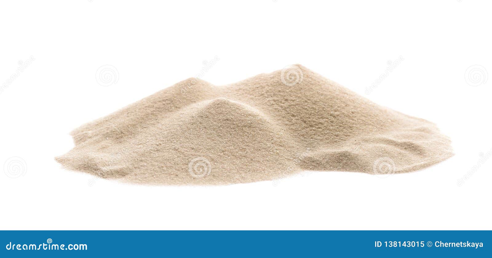 heap of dry beach sand on white