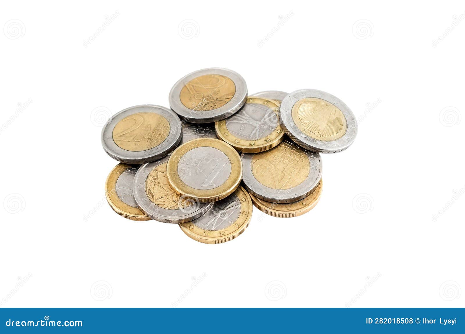 Heap of Euro Coins Isolated on White Stock Photo Image of coin