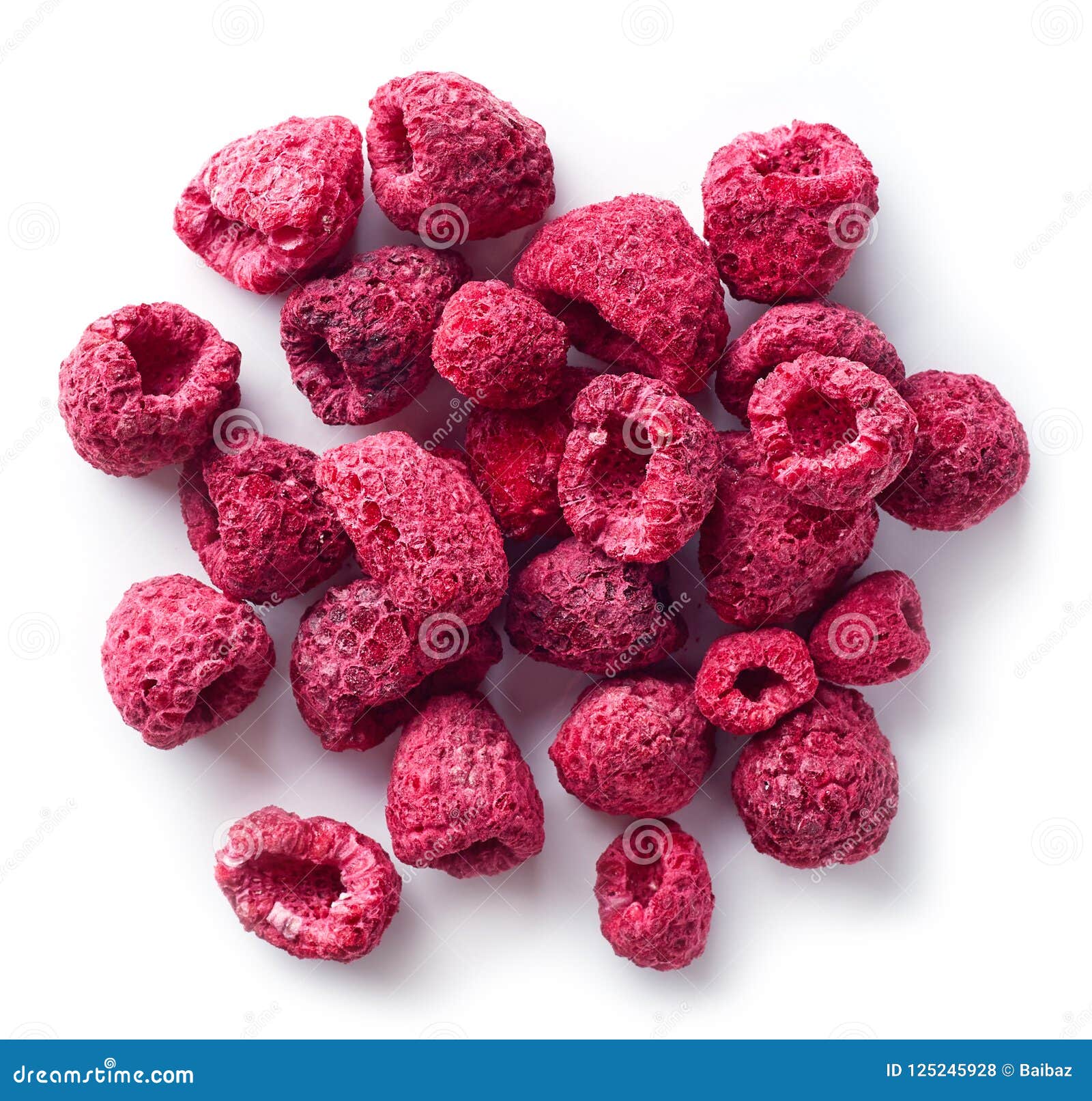 heap of freeze dried raspberries