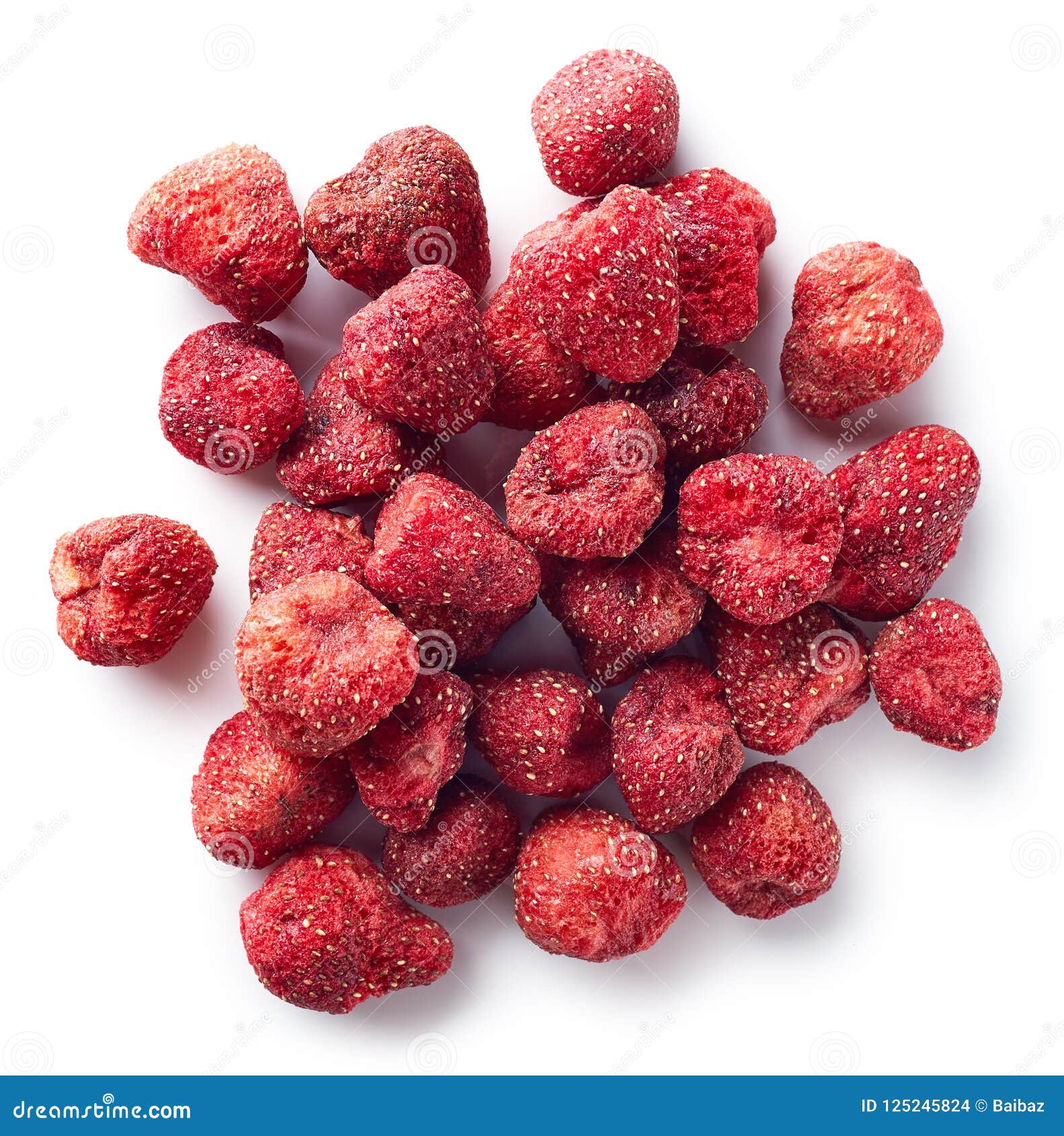 heap of freeze dried strawberries