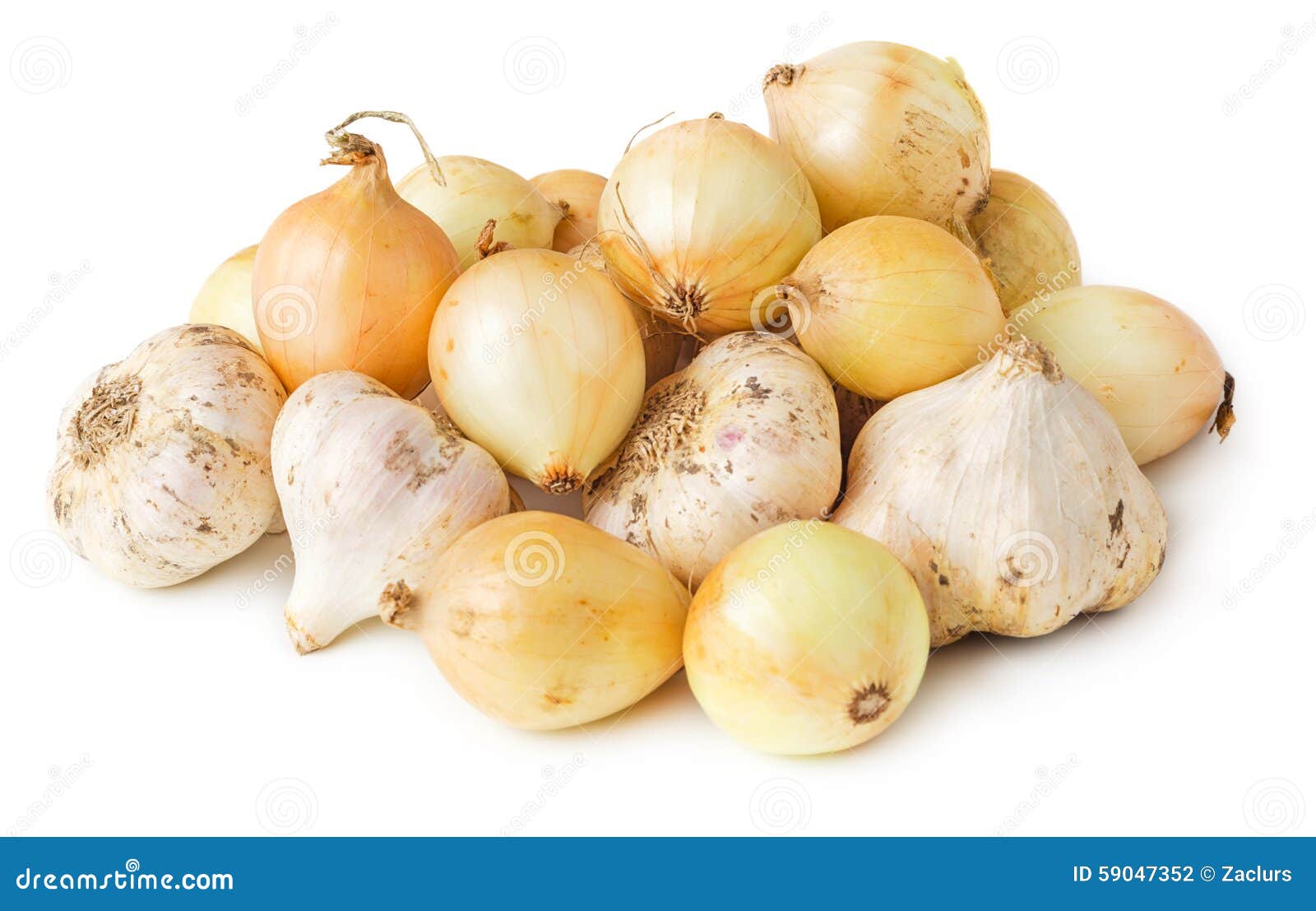 Heap of Fresh Yellow Onions and Garlic Stock Photo Image of close
