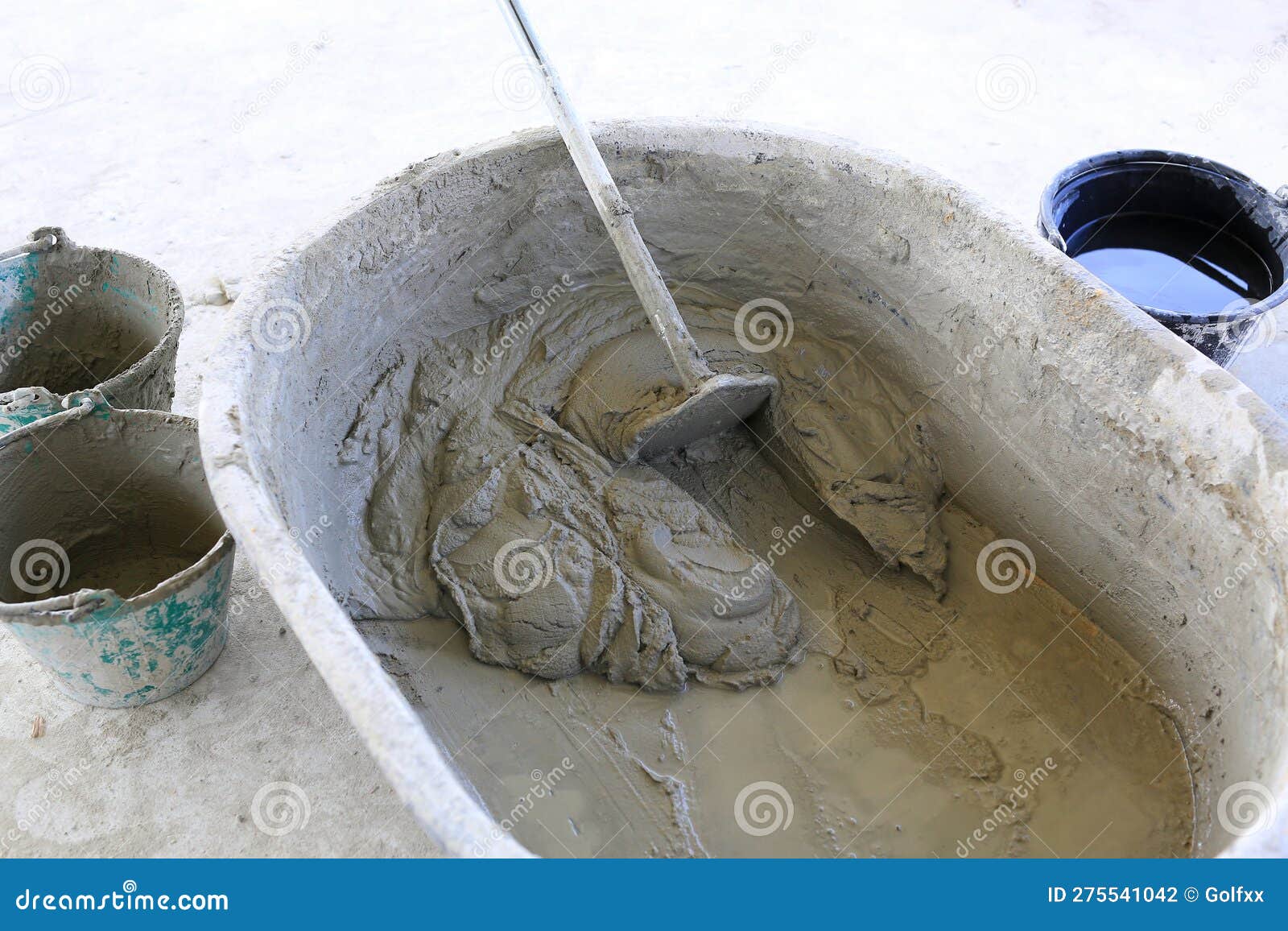 Heap of Hand Mixed Concrete with Spade Stock Photo Image of mason, cement 275541042