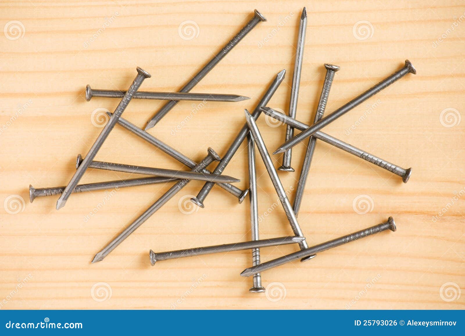 Heap Iron Nails Wooden Floor Stock Photos Download 33 Royalty