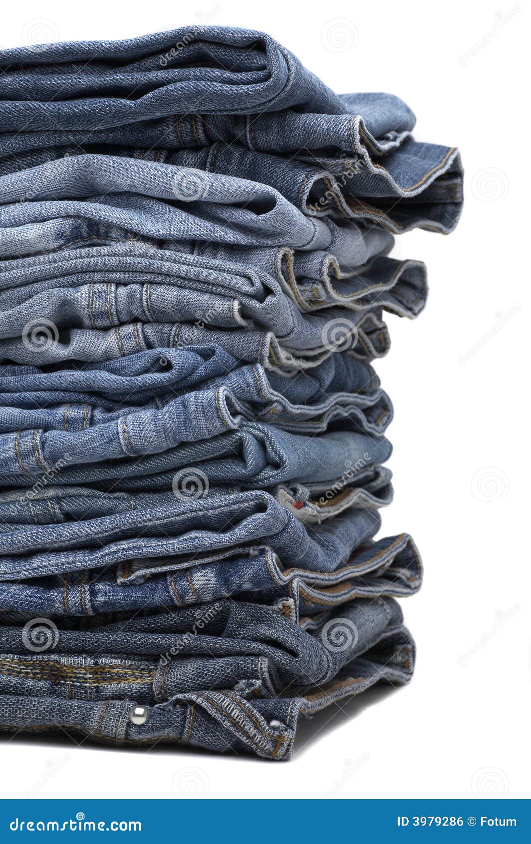 Heap of Modern Designer Blue Jeans Stock Photo - Image of showcase ...