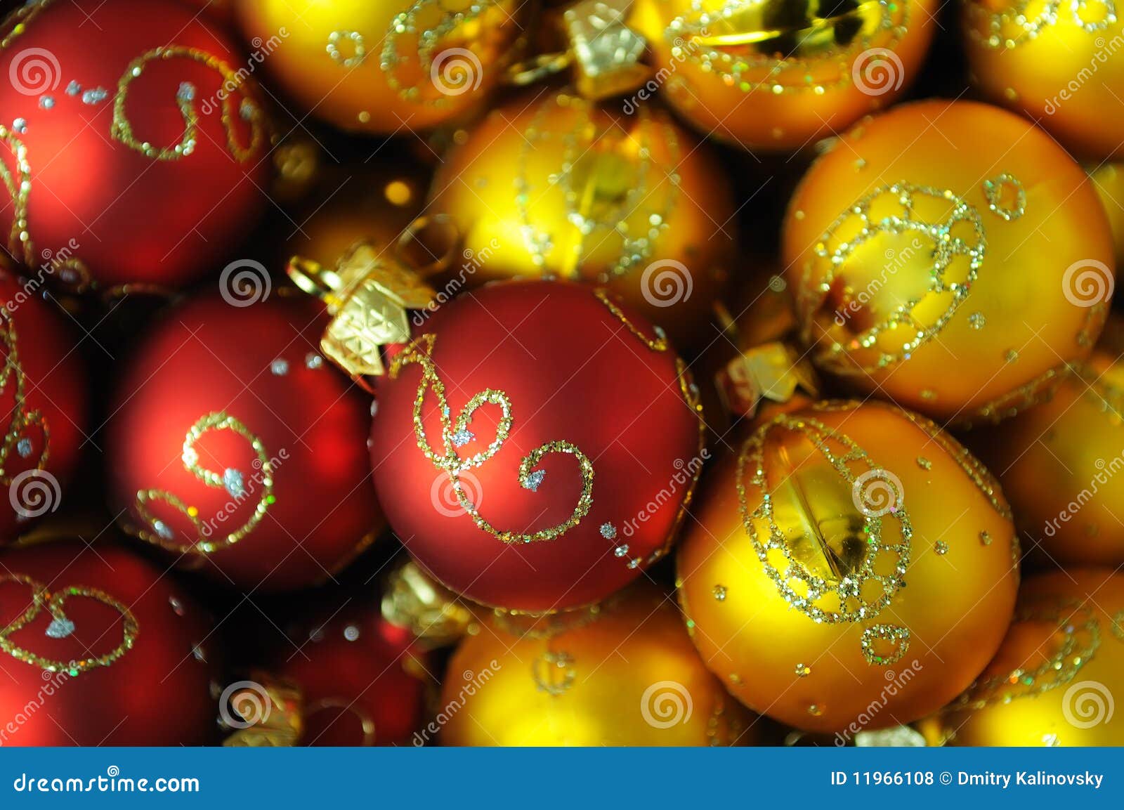 Heap Of Red And Gold Christmas Balls Stock Photo Image Of Bright
