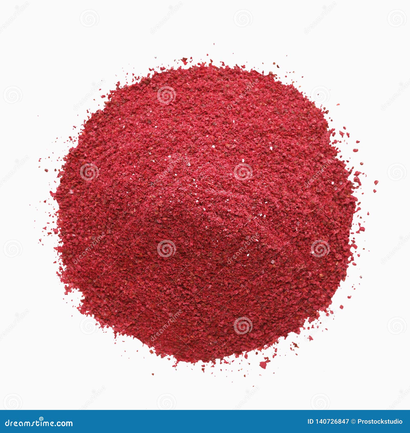 Heap of Sumac Powder Spice Isolated on White Stock Image Image of