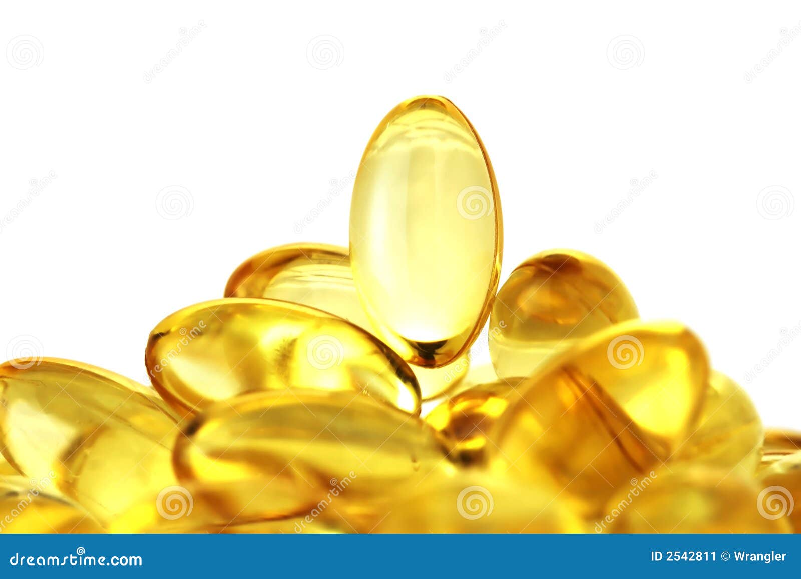 Vitamin D3 Gelatin Capsules On White Background. The Fatsoluble Solar