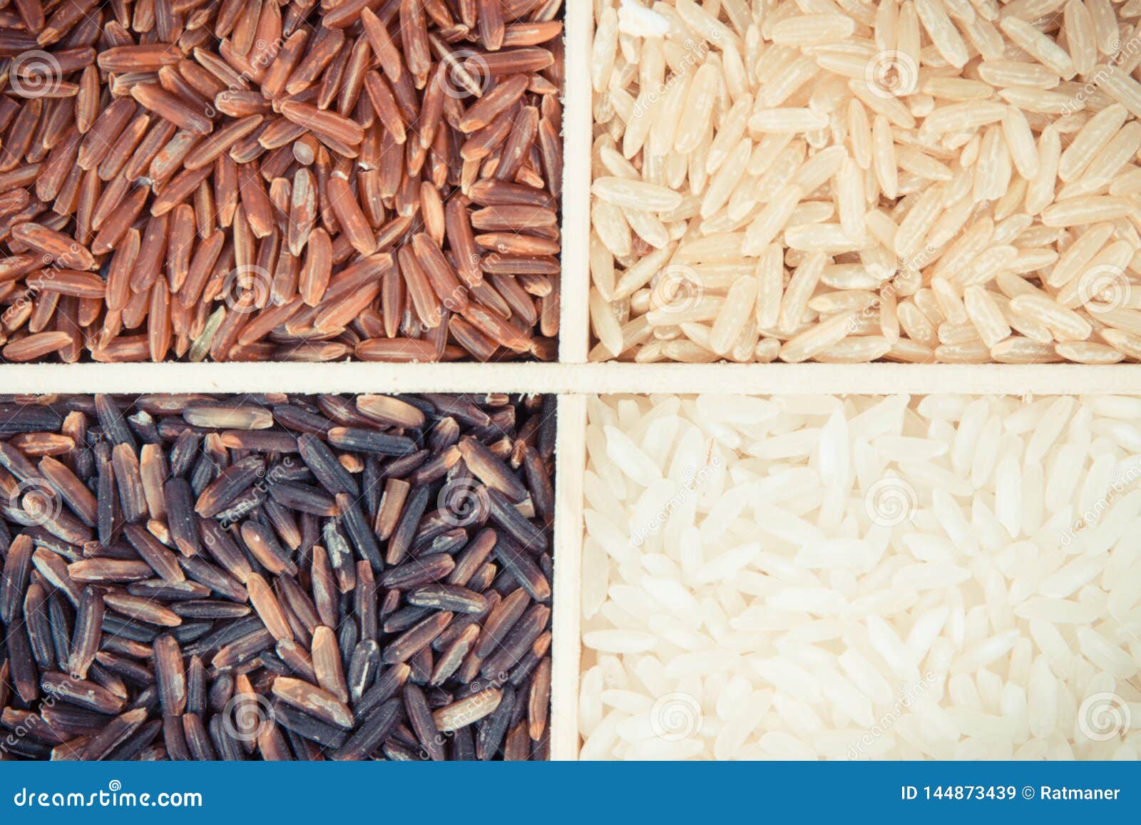 Heap Of White Brown Red And Black Rice Healthy Nutrition Concept Stock Image Image Of Vitamin Asian 144873439
