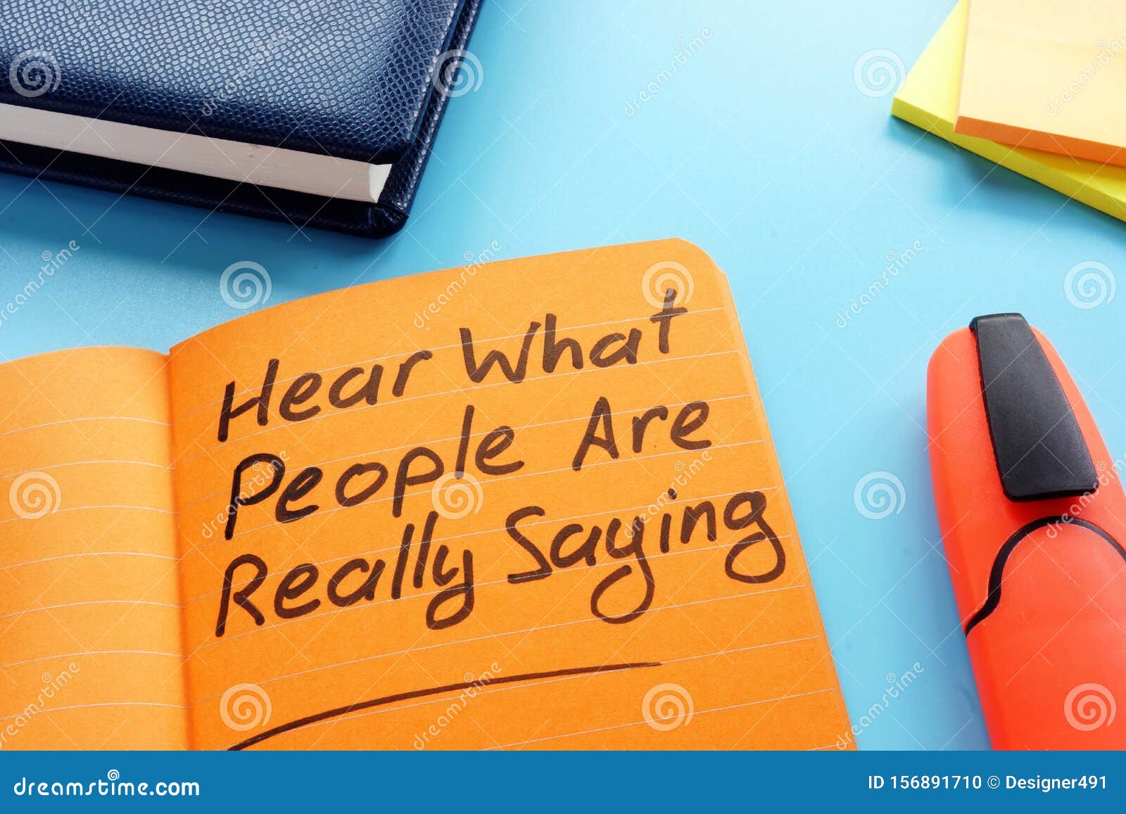 hear what people are really saying sign. active listening technique concept