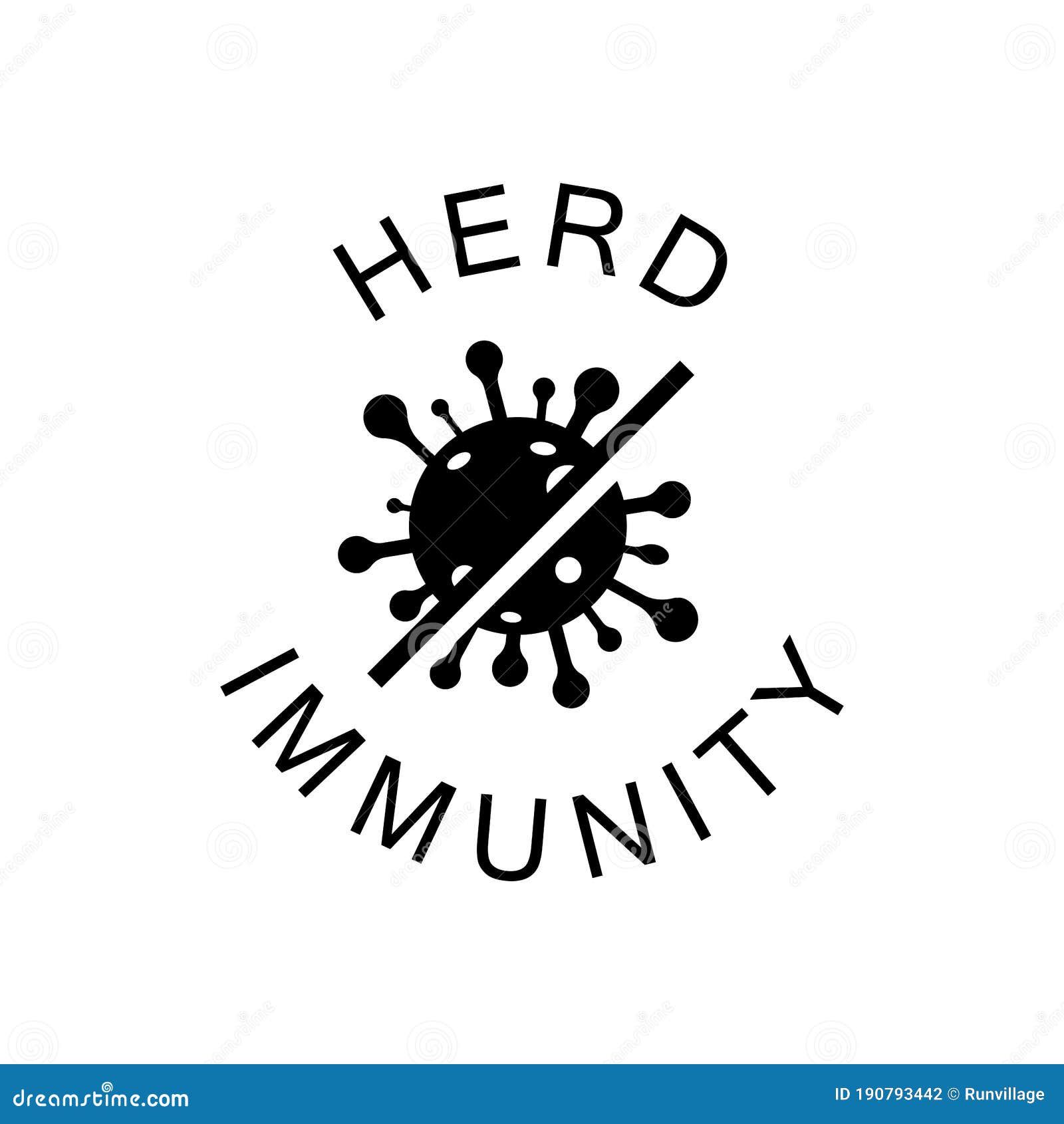 herd immunity logo icon for new normal lifestye concept