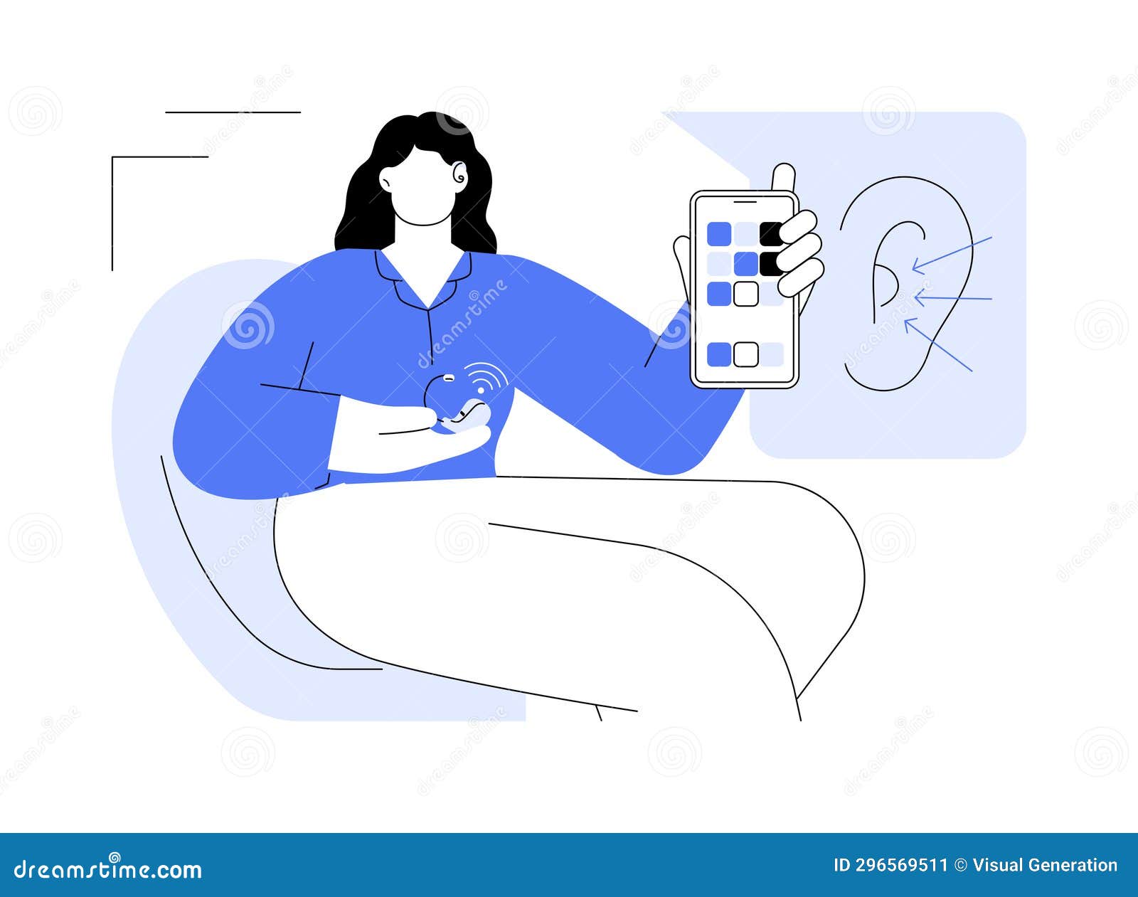 Hearing Aids with Phone Compatibility Abstract Concept Vector