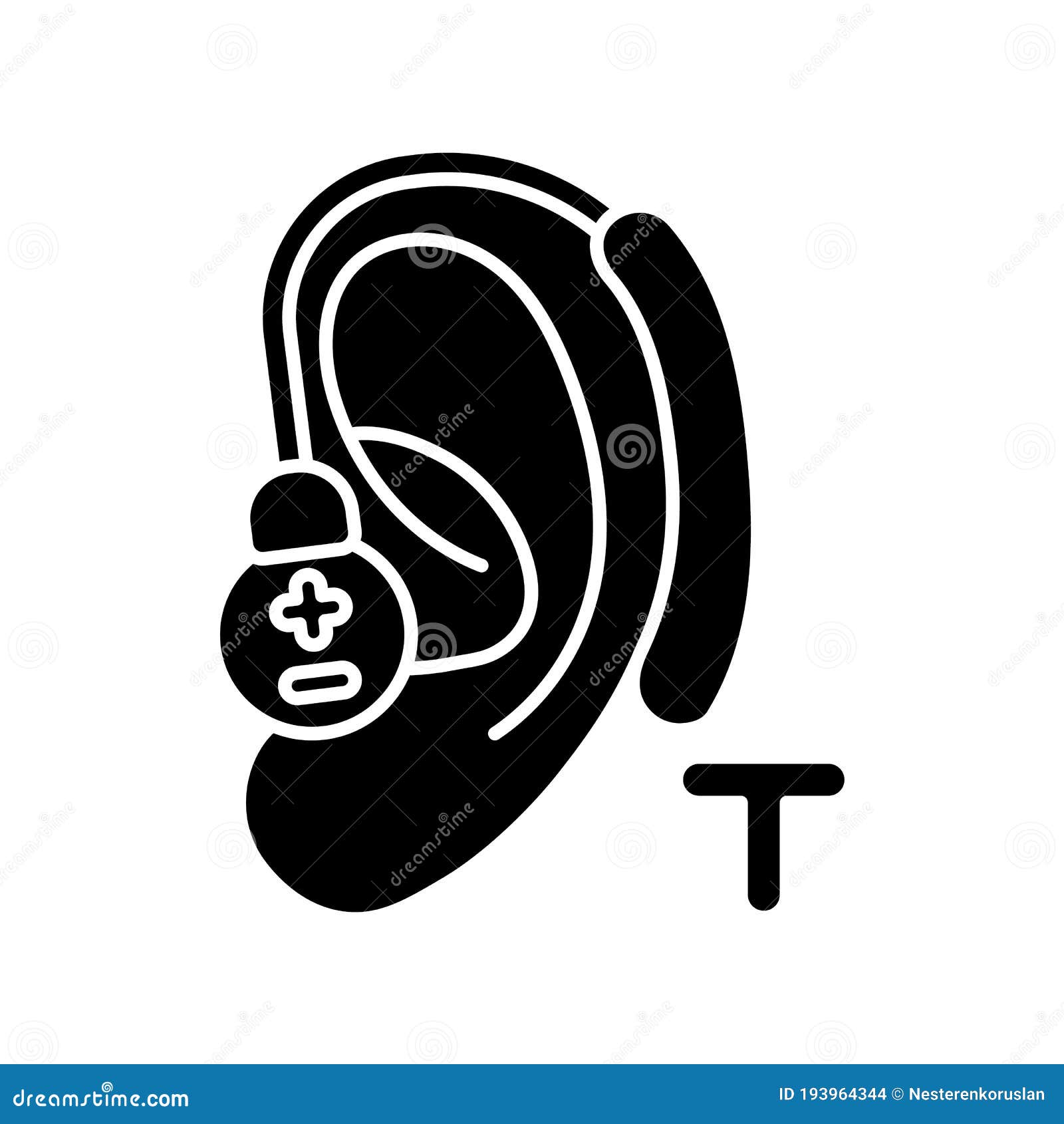 hearing loop black glyph icon