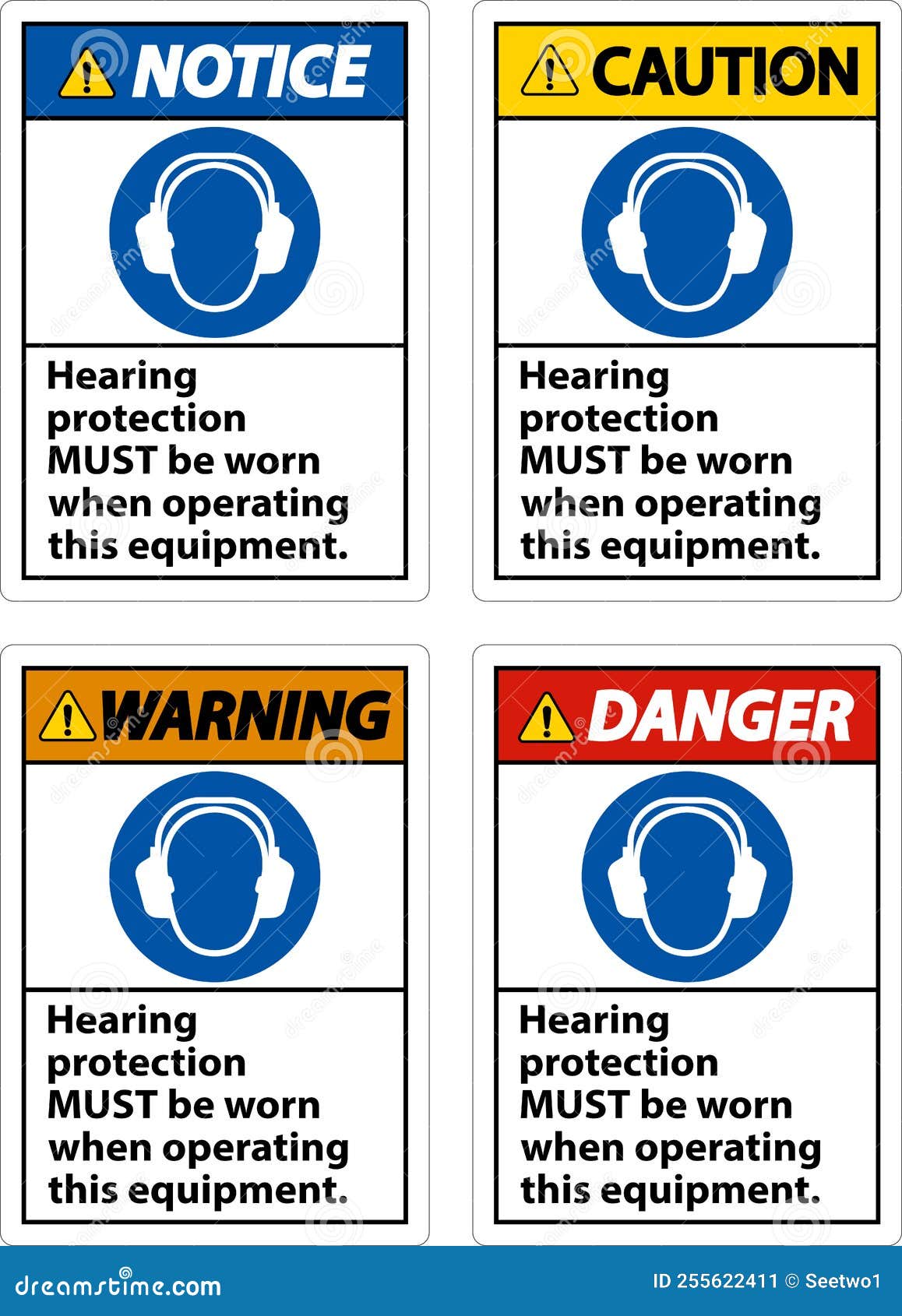 Hearing Protection Must Be Worn Sign Stock Vector Illustration of