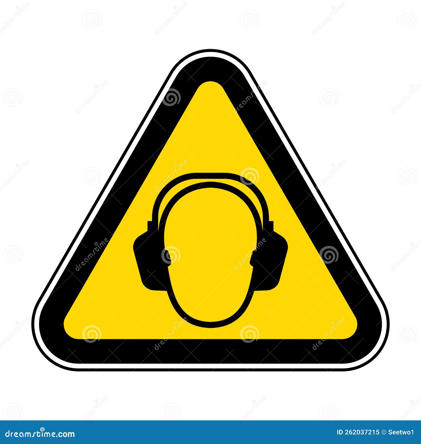 Hearing Protection Symbol Floor Sign Stock Vector Illustration of