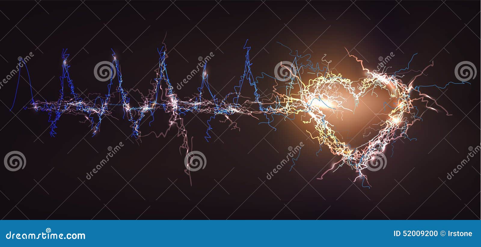 Heart, Abstract Background Made of Electric Lighting Effect Stock