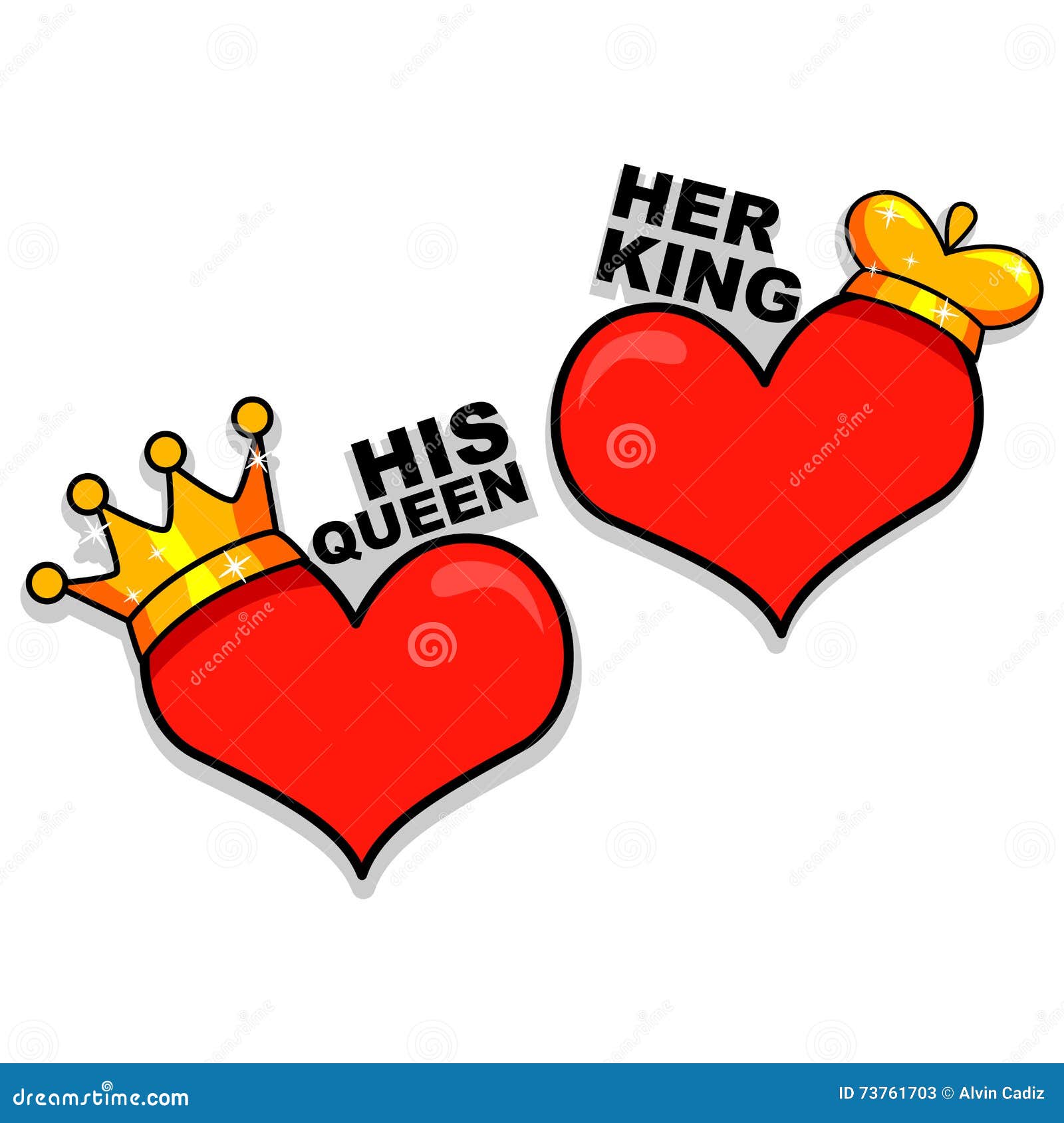 Heart as King and Queen stock vector. Illustration of graphics ...