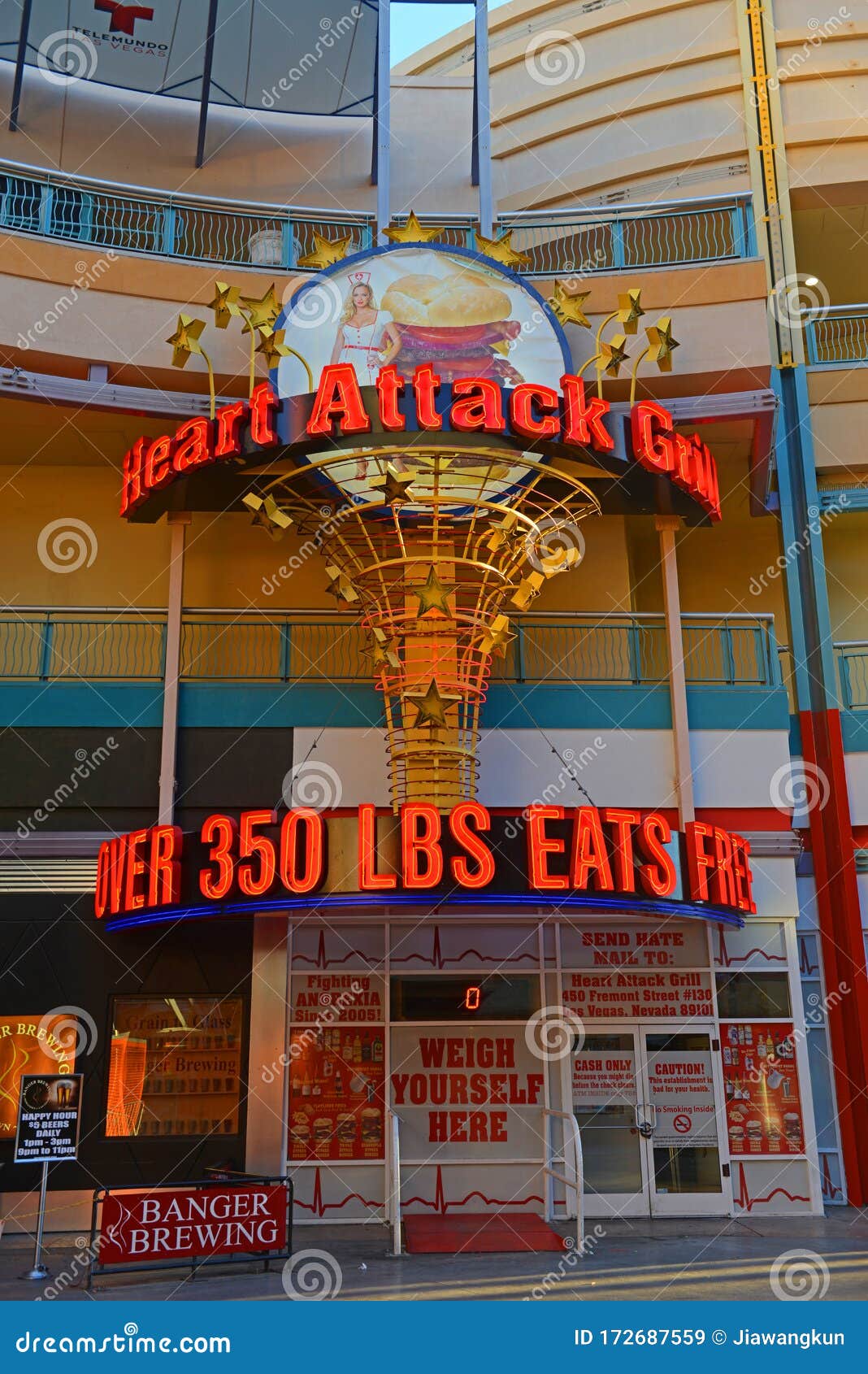 Heart Attack Grill in Downtown Las Vegas, NV, USA Editorial Stock Image ...