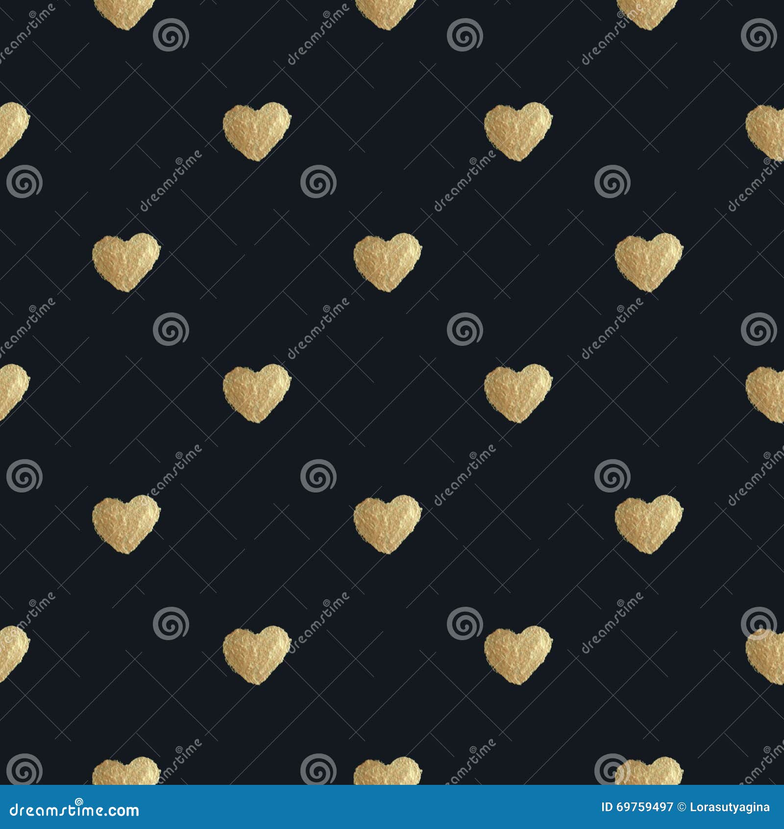 heart background. golden paint. seamless pattern.