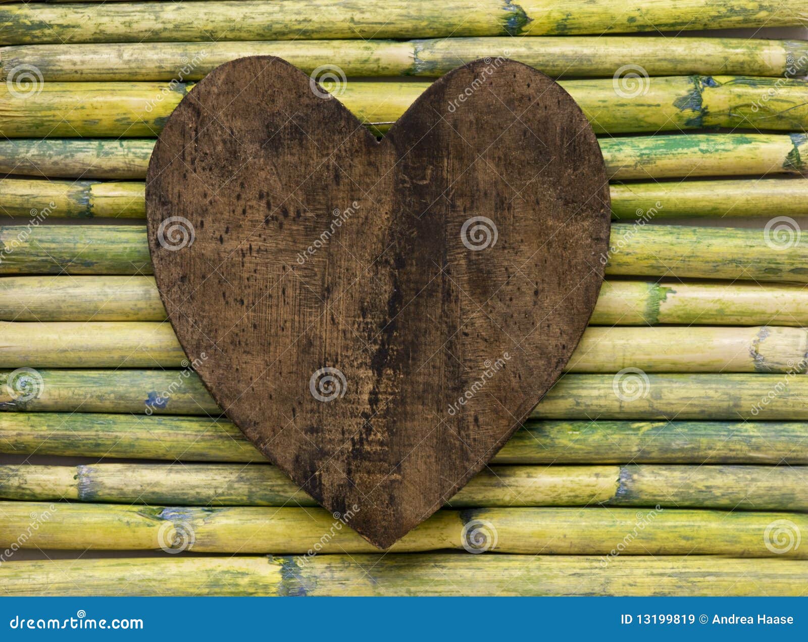 Heart on bamboo stock image. Image of stick, nature, green 13199819