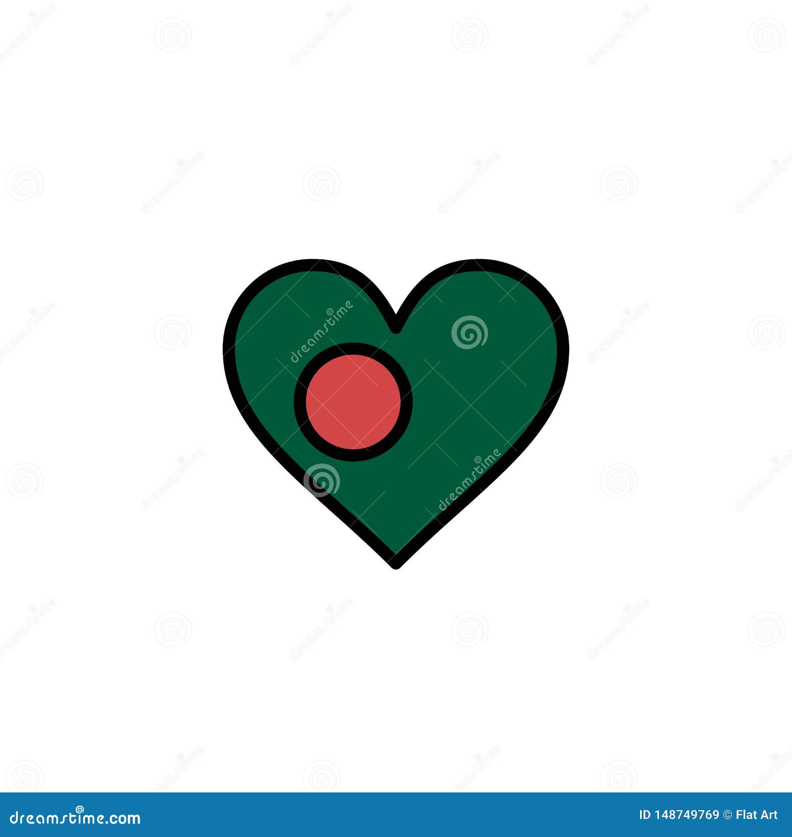 Download Heart, Bangla, Bangladesh, Country, Flag Business Logo Template. Flat Color Stock Vector ...