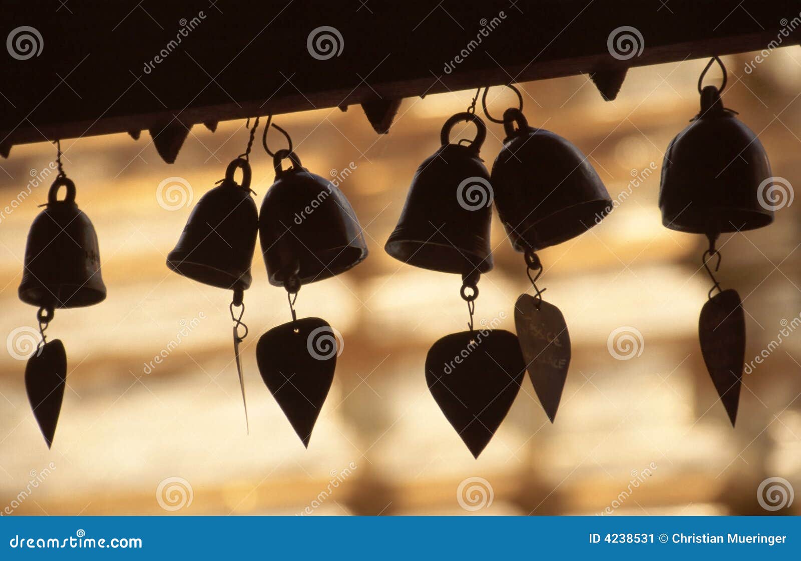 Heart Bells in Buddhist Temple Stock Image Image of buddhist
