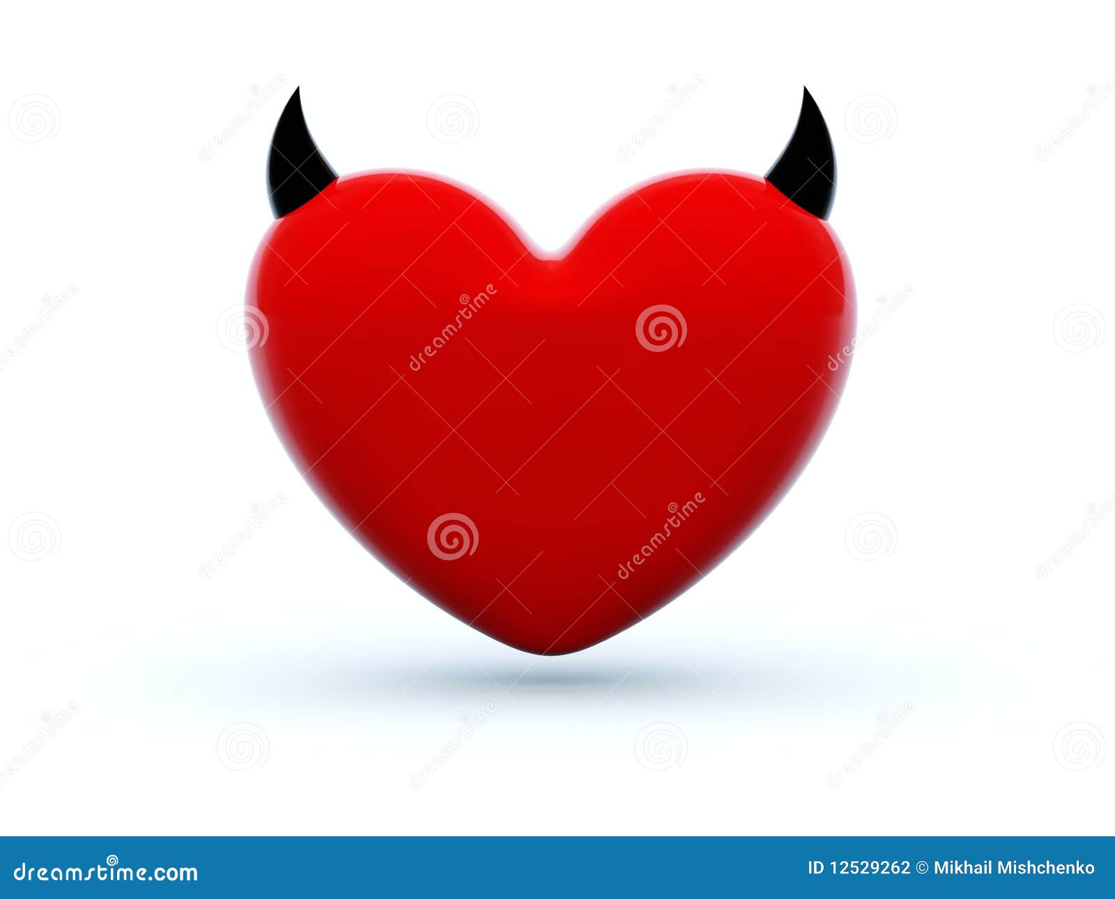 Heart with black horns stock illustration. Illustration of valentine