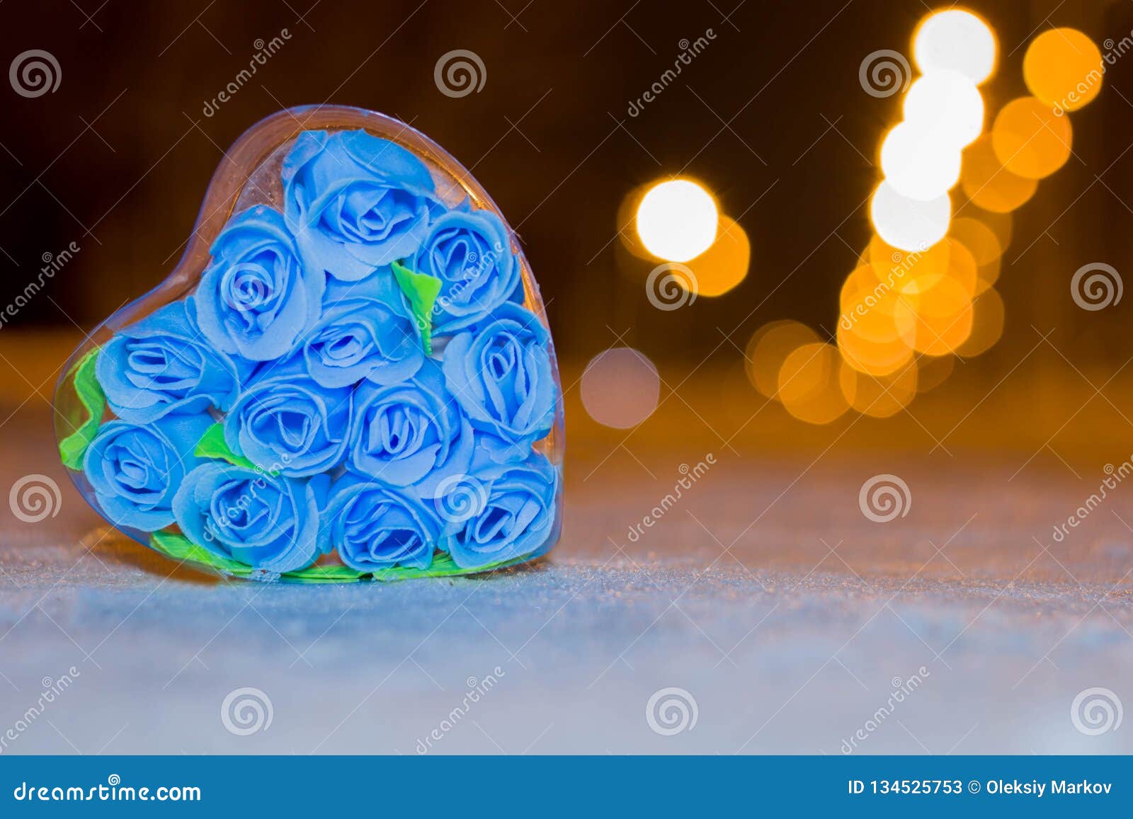 Heart of Blue Roses for Valentine`s Day Stock Image Image of
