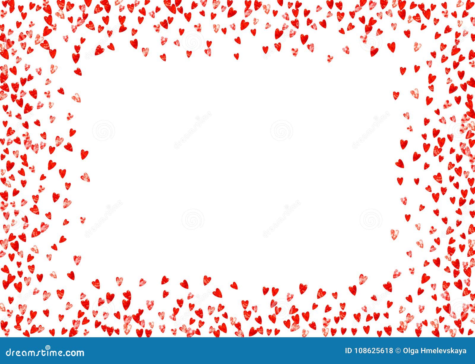 Valentine Background With Pink Glitter Hearts. February 14th Day